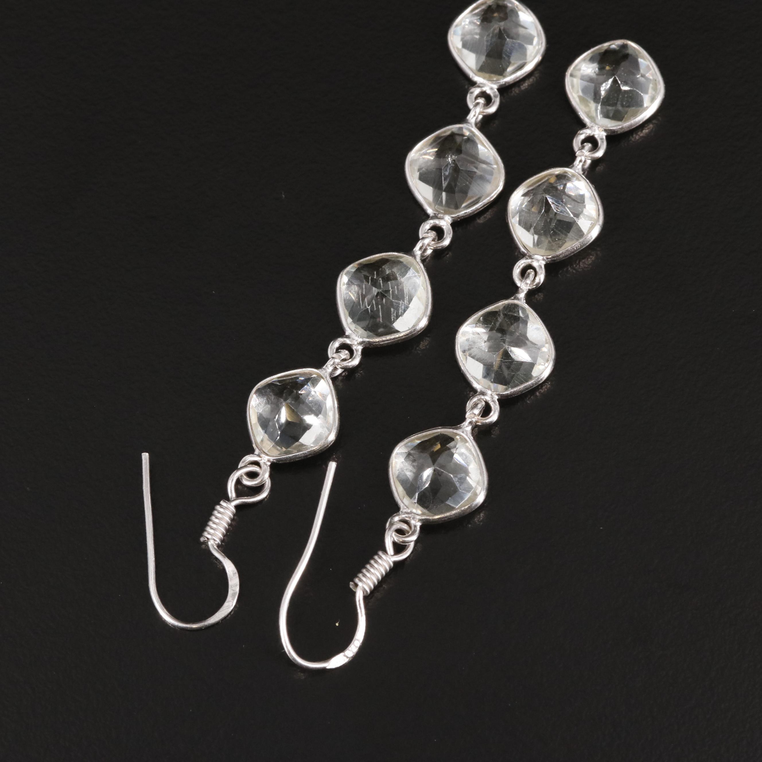 Sterling Prasiolite Dangle Earrings