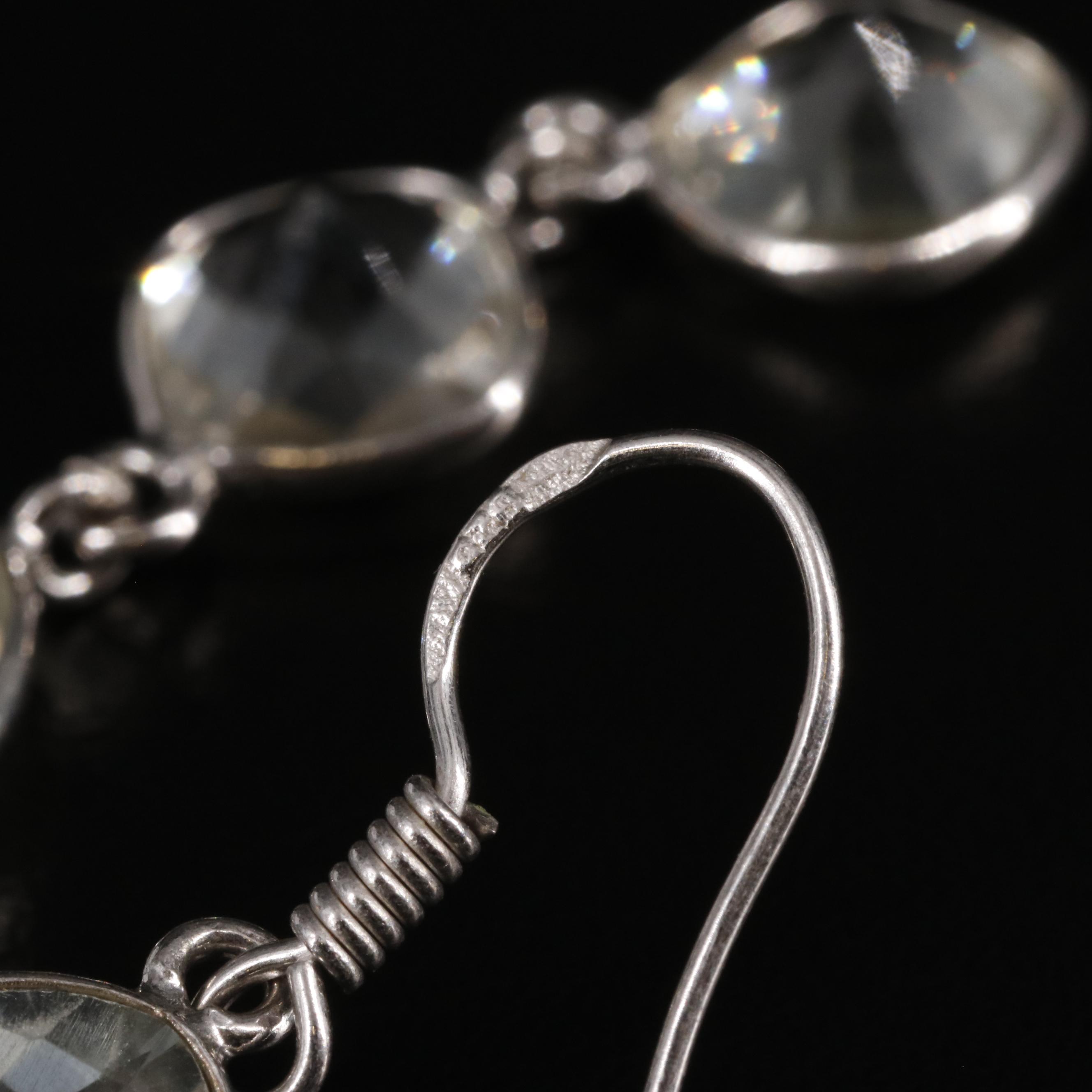 Sterling Prasiolite Dangle Earrings