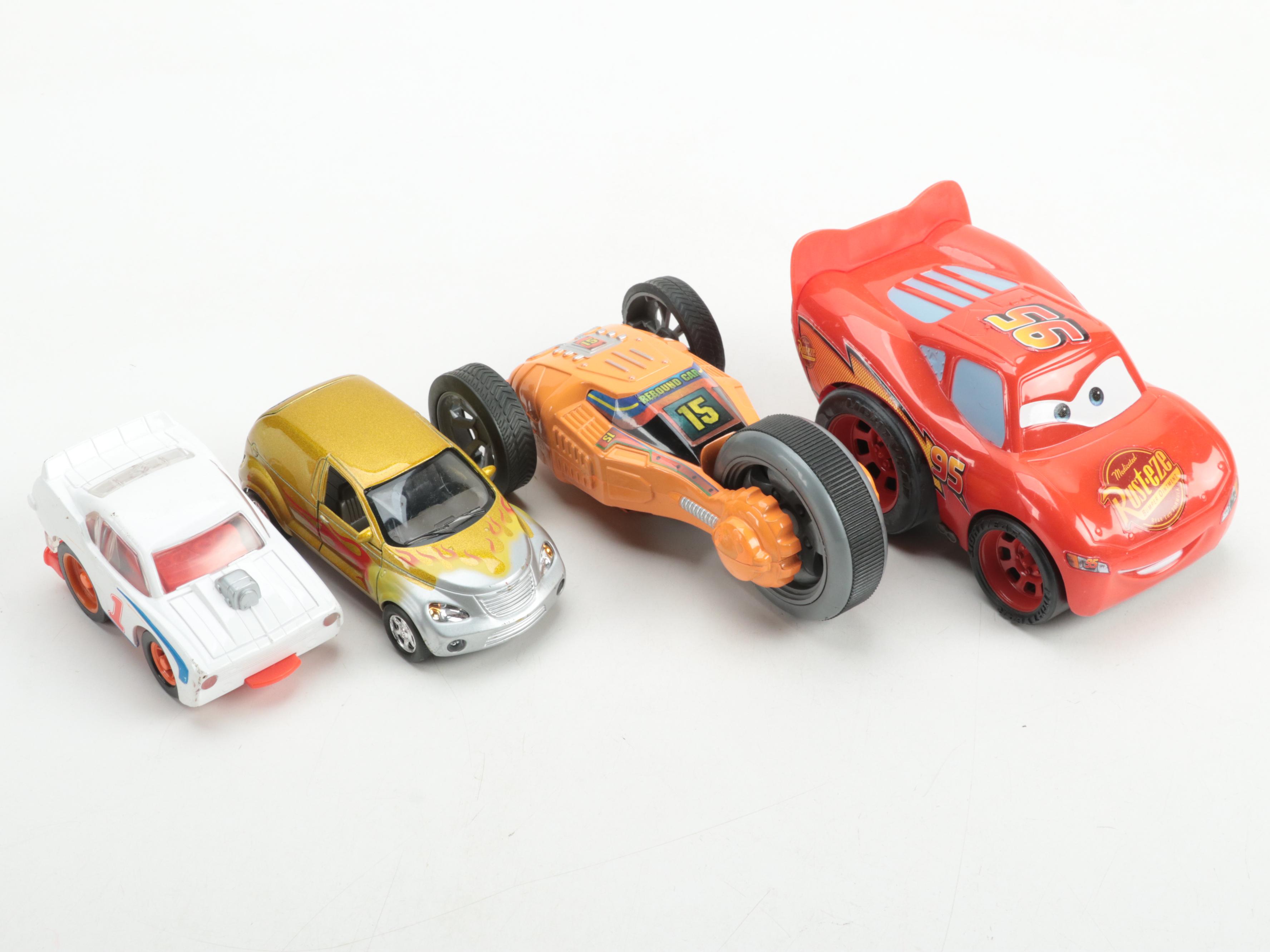 Transformer Action Figure with Other Cars and Race Track