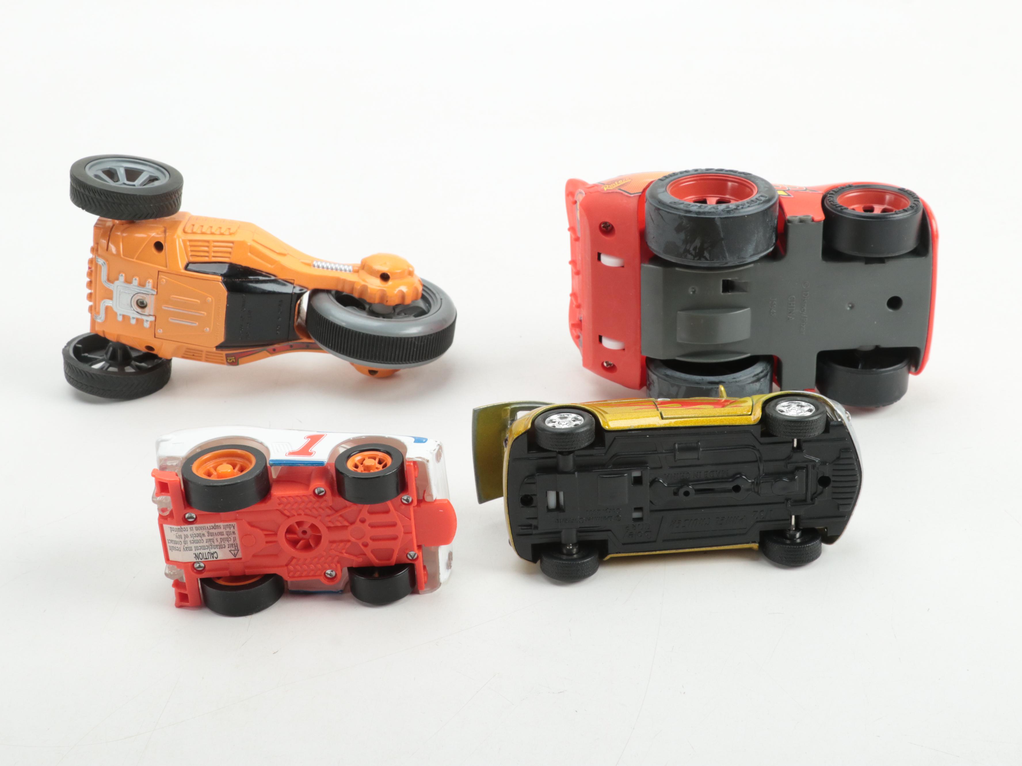 Transformer Action Figure with Other Cars and Race Track