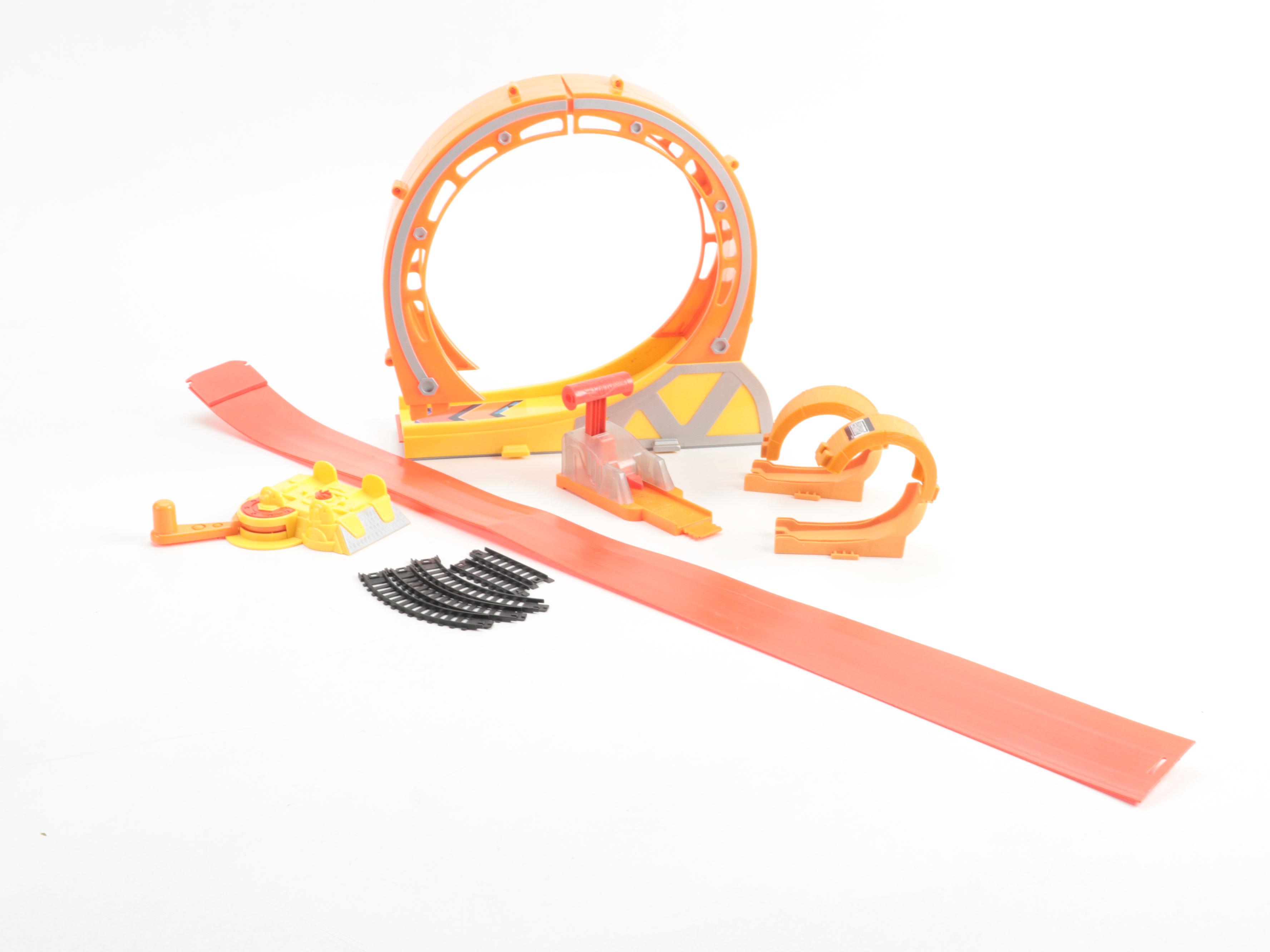 Transformer Action Figure with Other Cars and Race Track