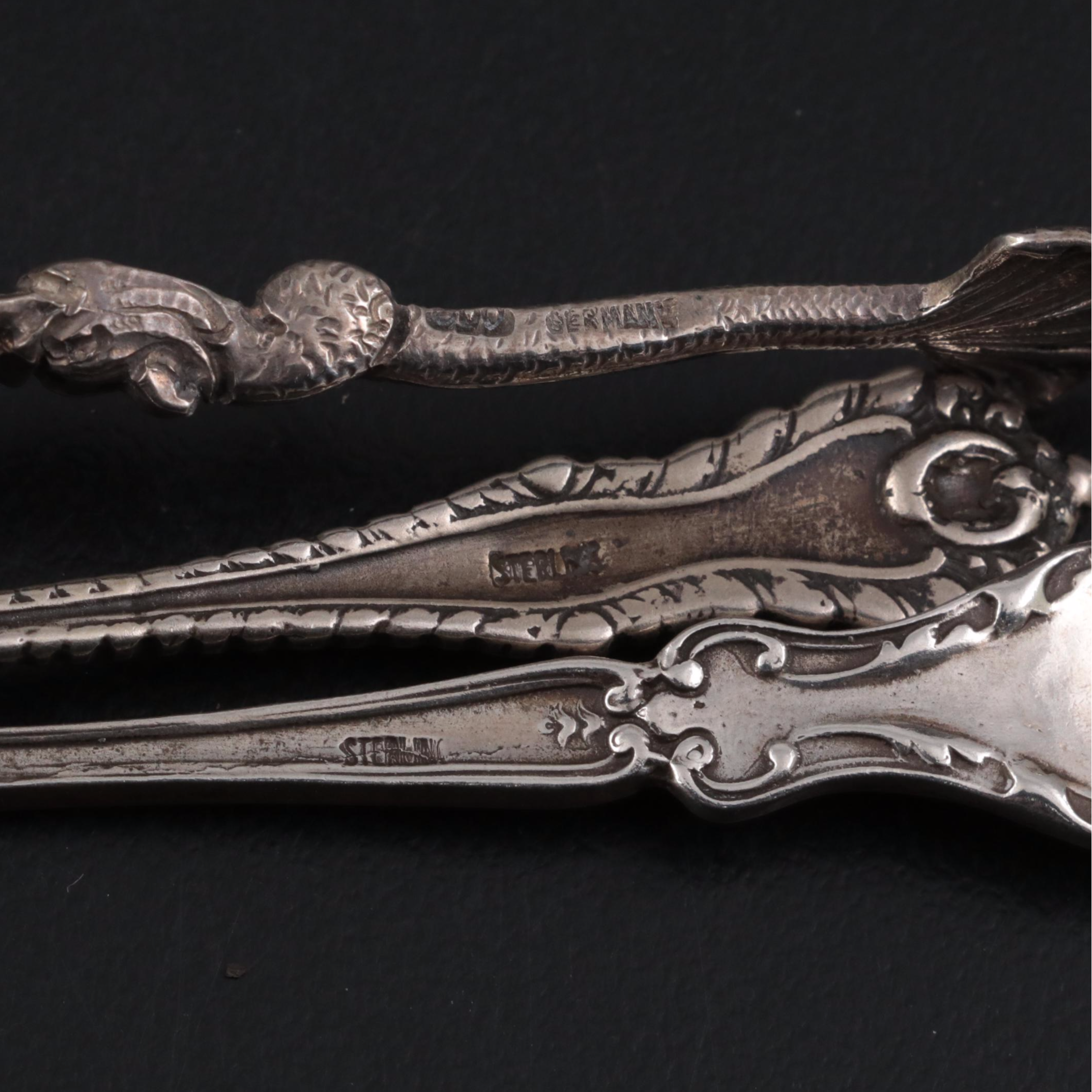 Sterling and 800 Silver Salt Cellars and Salt Spoons