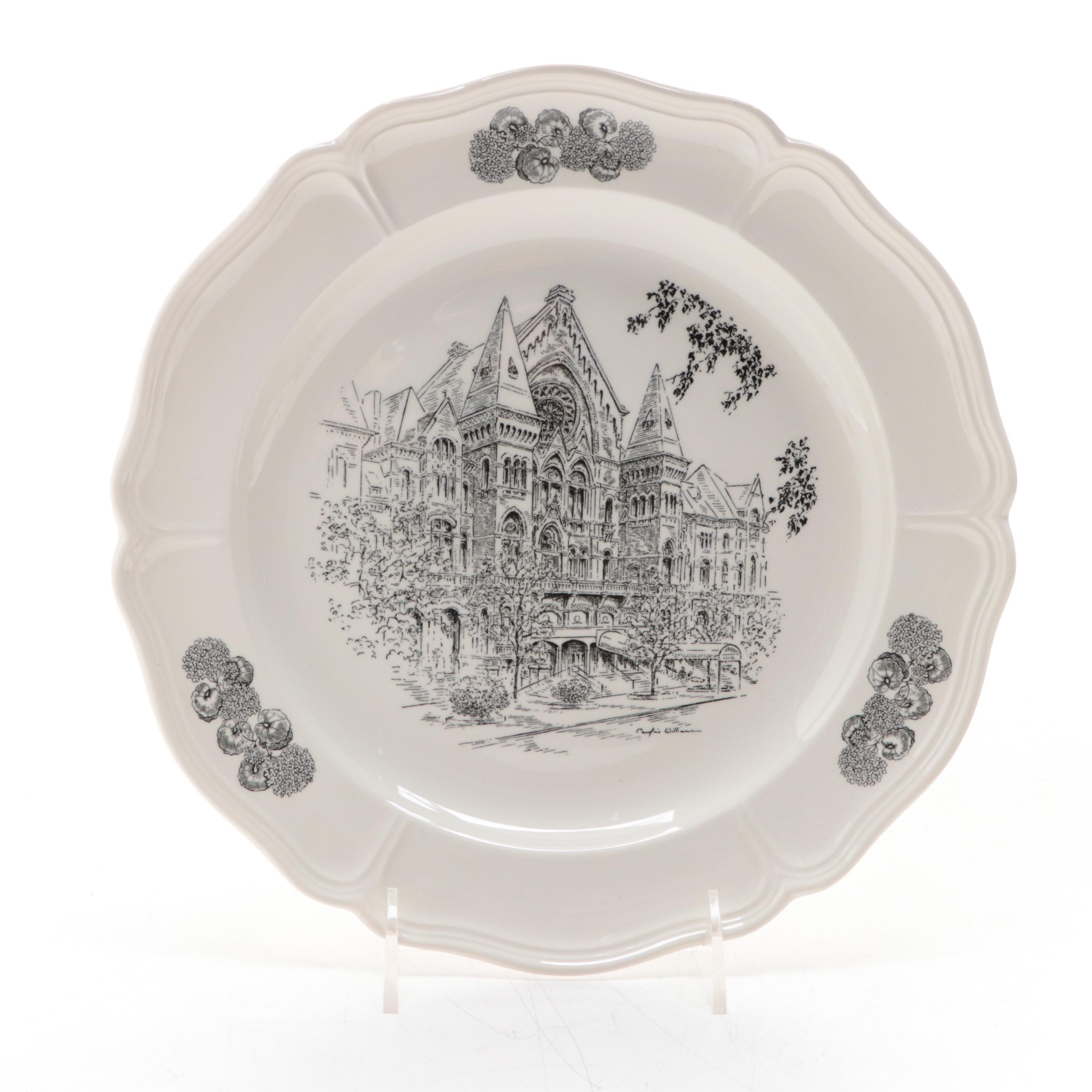 Wedgwood Dinner Plates after Caroline Williams CIncinnati Landmarks