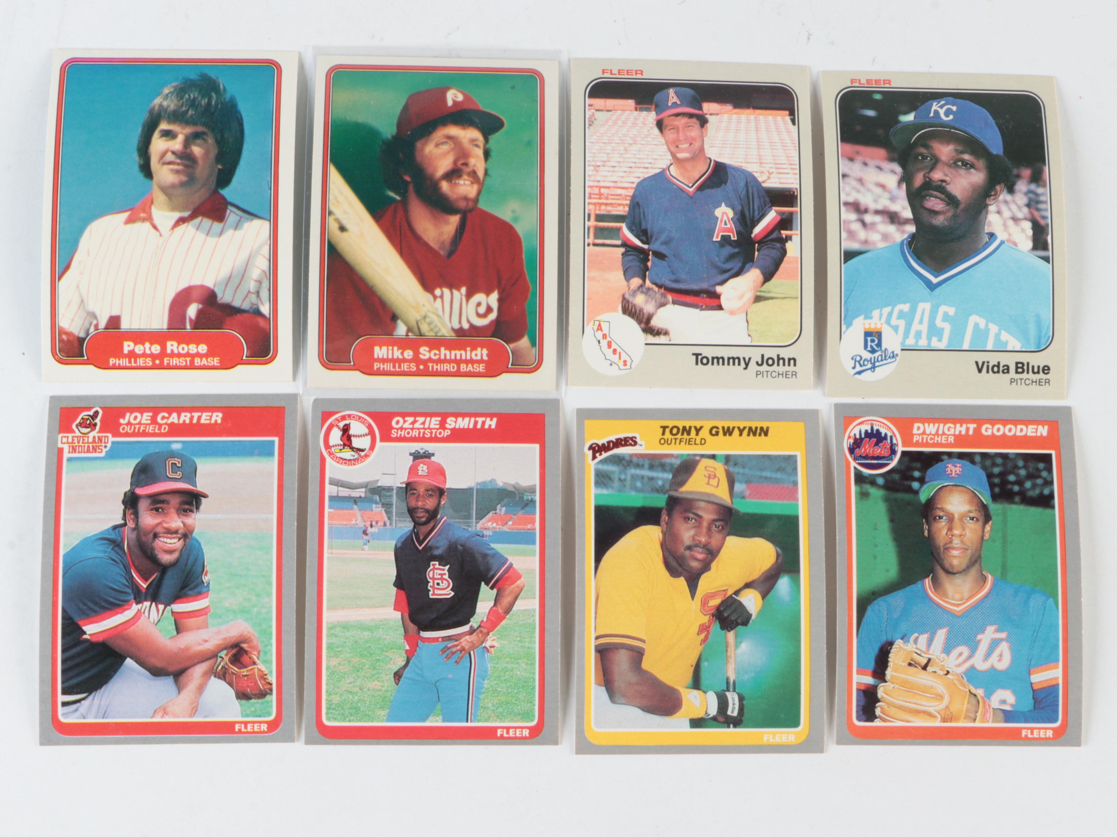Fleer Baseball Cards Partial Sets with Schmidt, Brett, Rose, More, 1980s–1990s