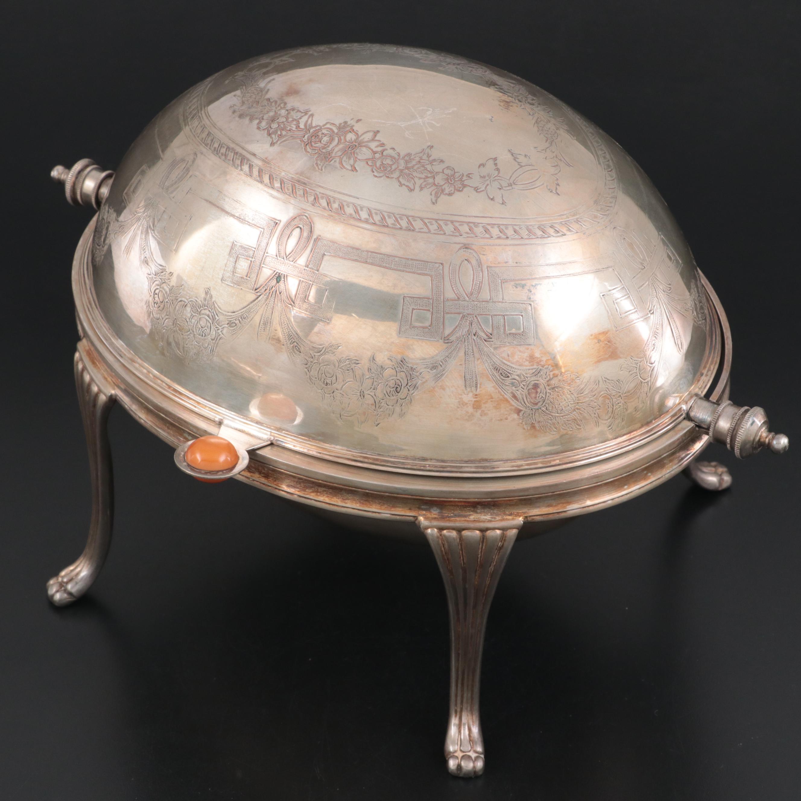 Adams Style Silver Plate Domed Breakfast Server with Other Serving Pieces