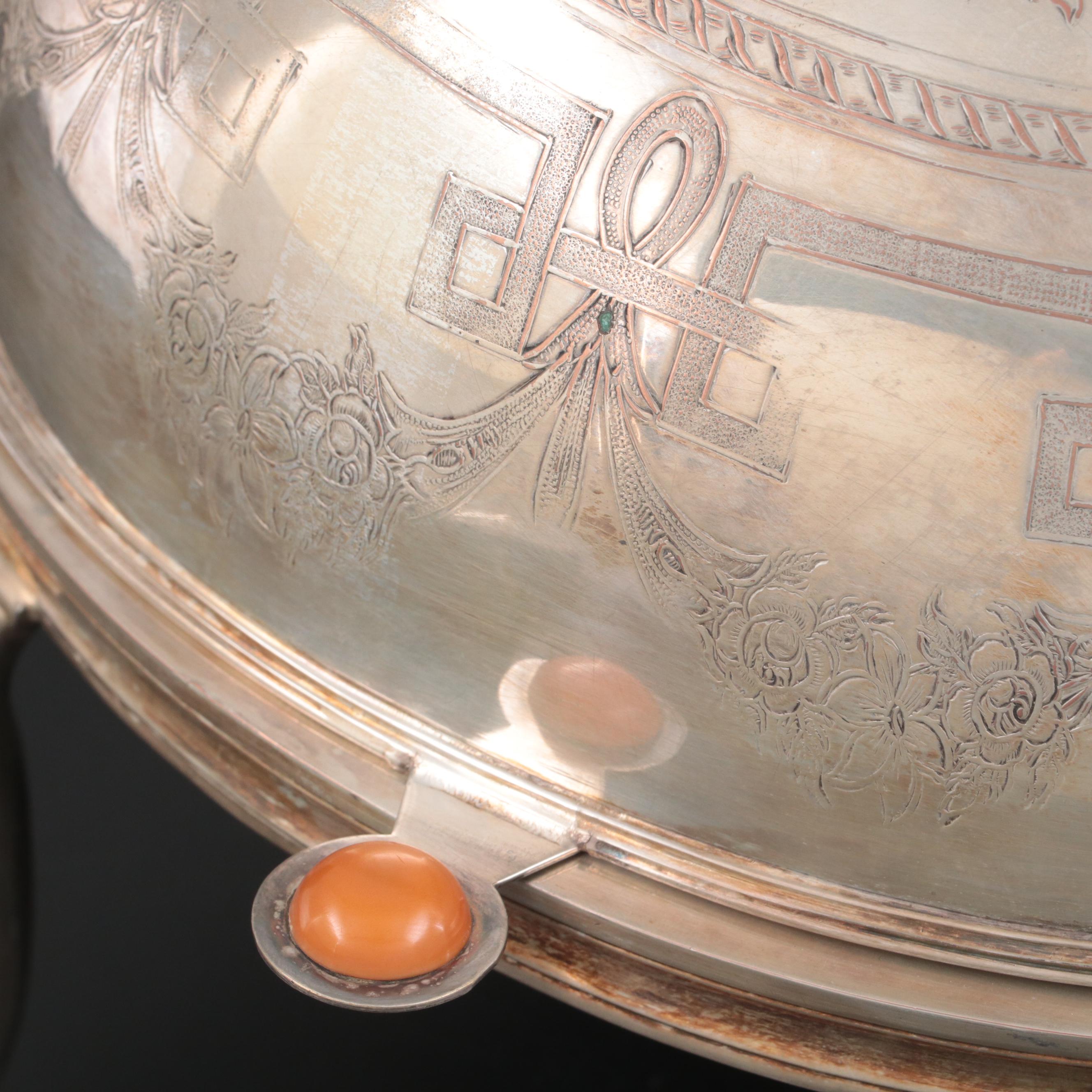 Adams Style Silver Plate Domed Breakfast Server with Other Serving Pieces