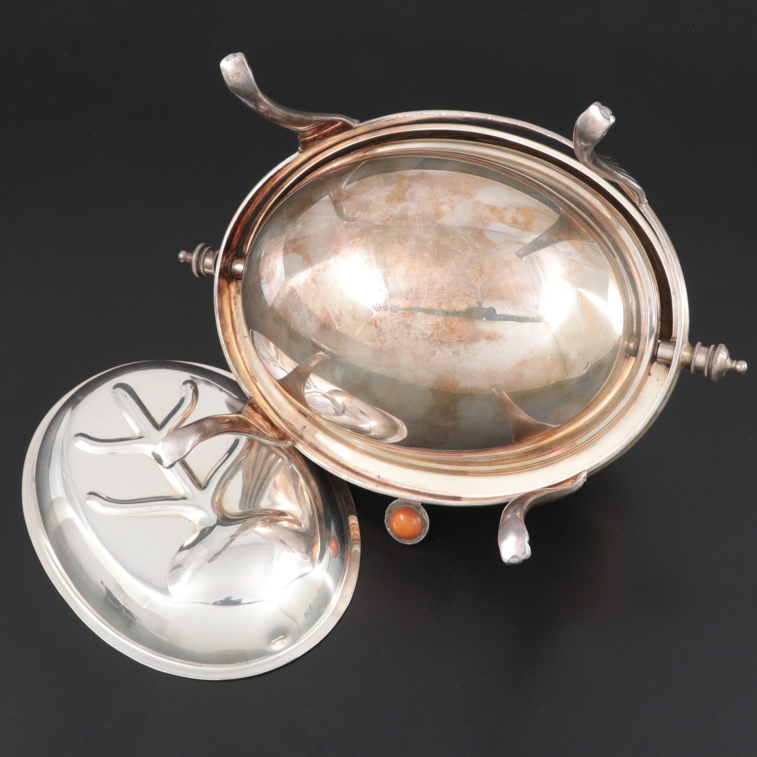 Adams Style Silver Plate Domed Breakfast Server with Other Serving Pieces