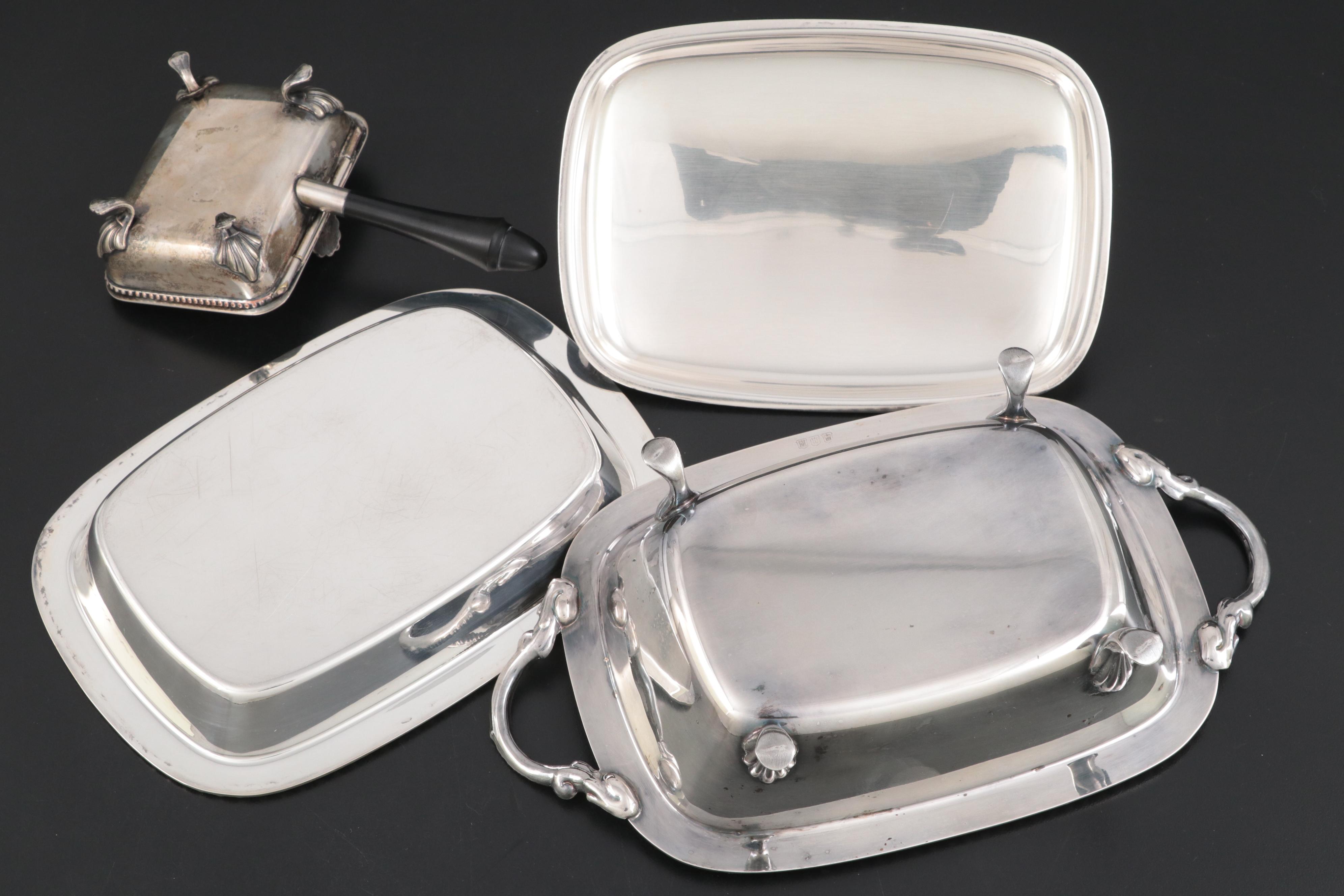 Adams Style Silver Plate Domed Breakfast Server with Other Serving Pieces