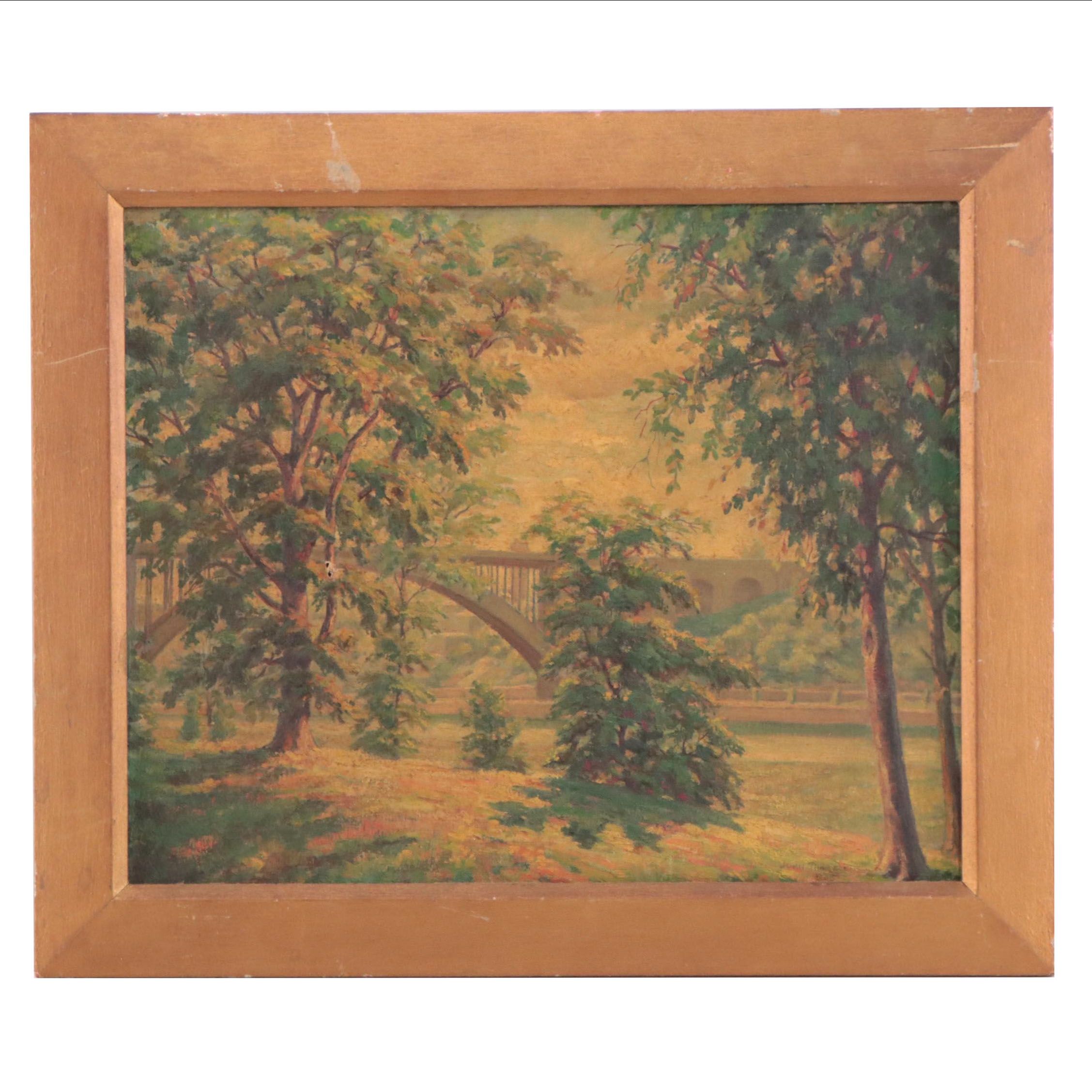 John Thomason Landscape Oil Painting, 1938