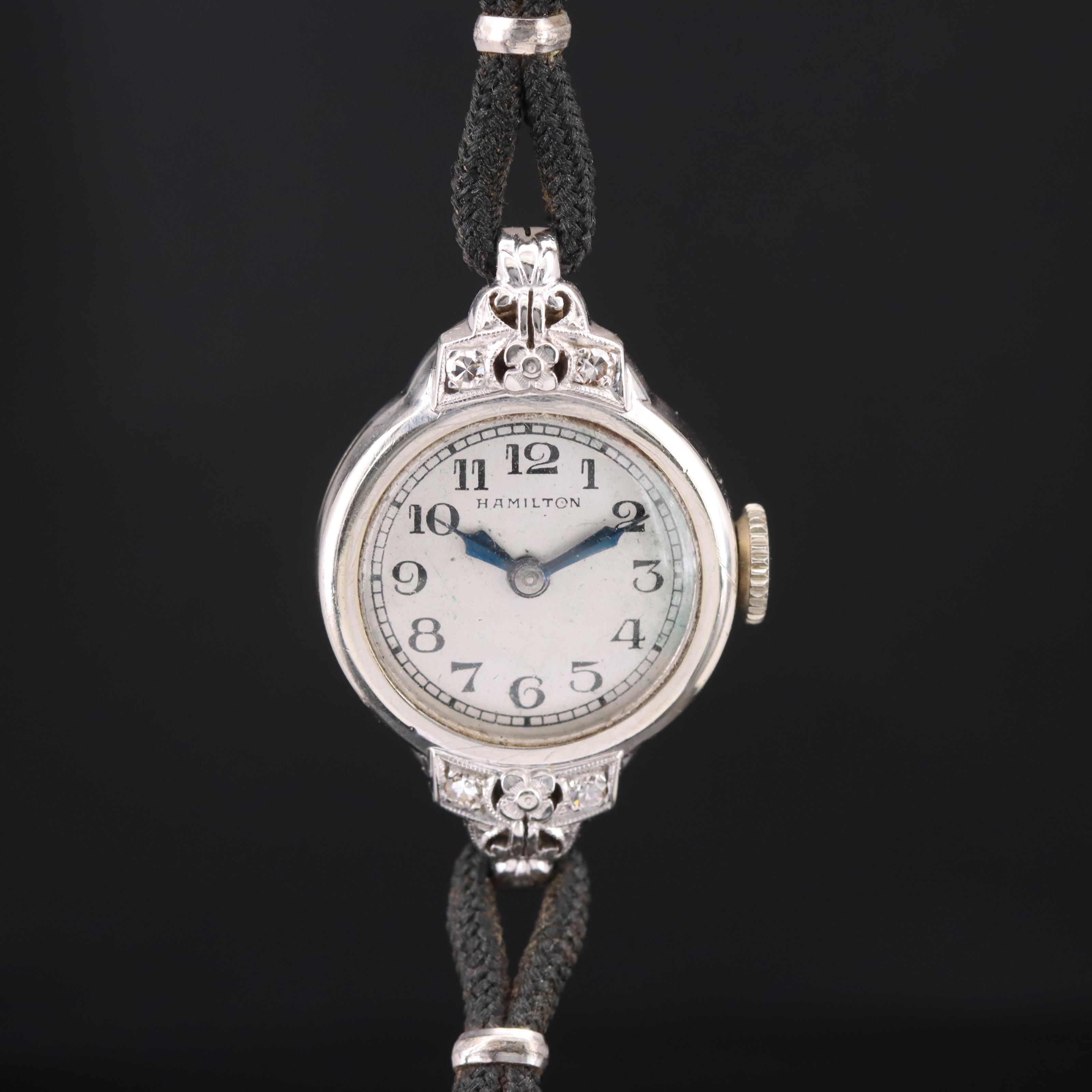 Vintage 14K Hamilton Stem wind Diamond Watch