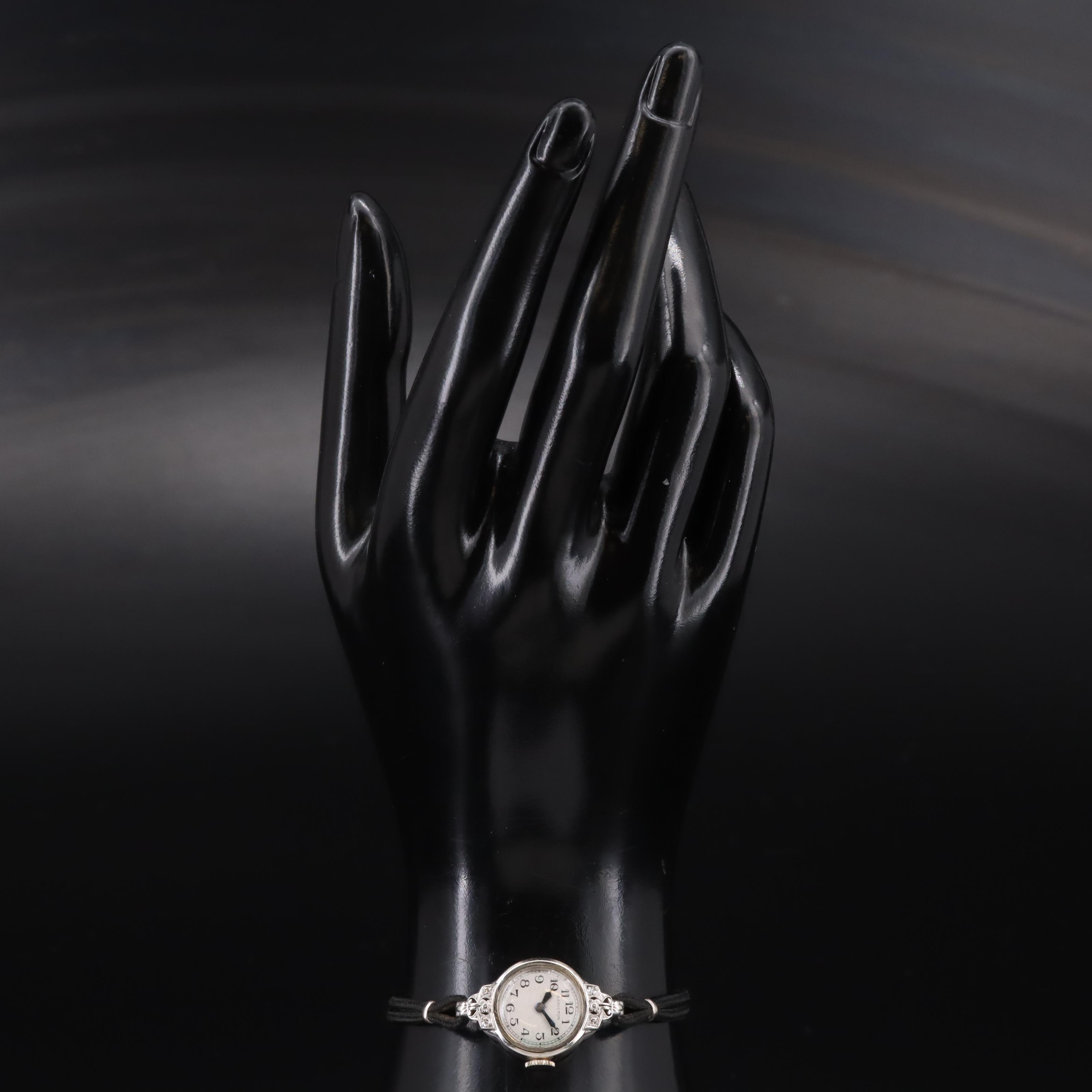 Vintage 14K Hamilton Stem wind Diamond Watch