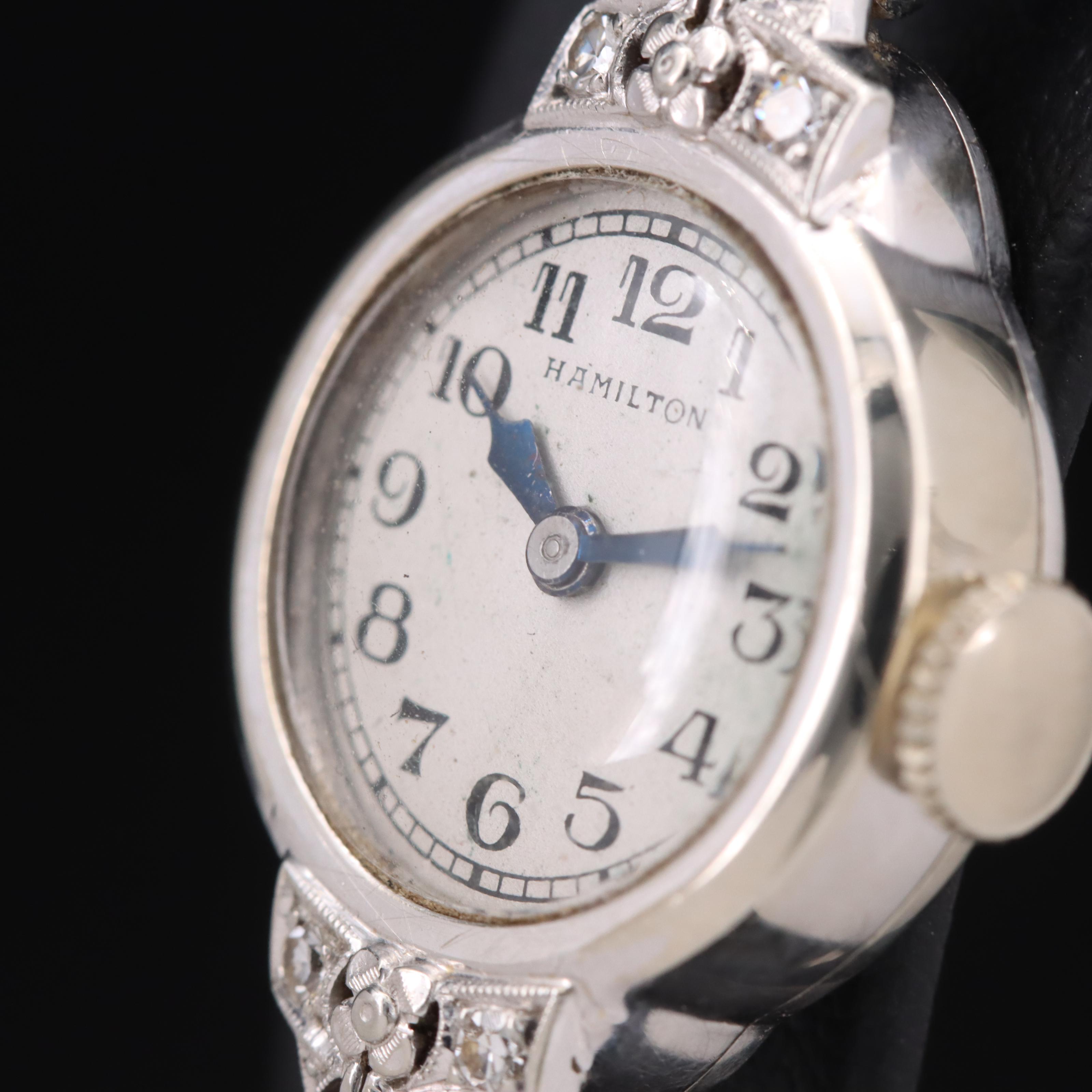 Vintage 14K Hamilton Stem wind Diamond Watch