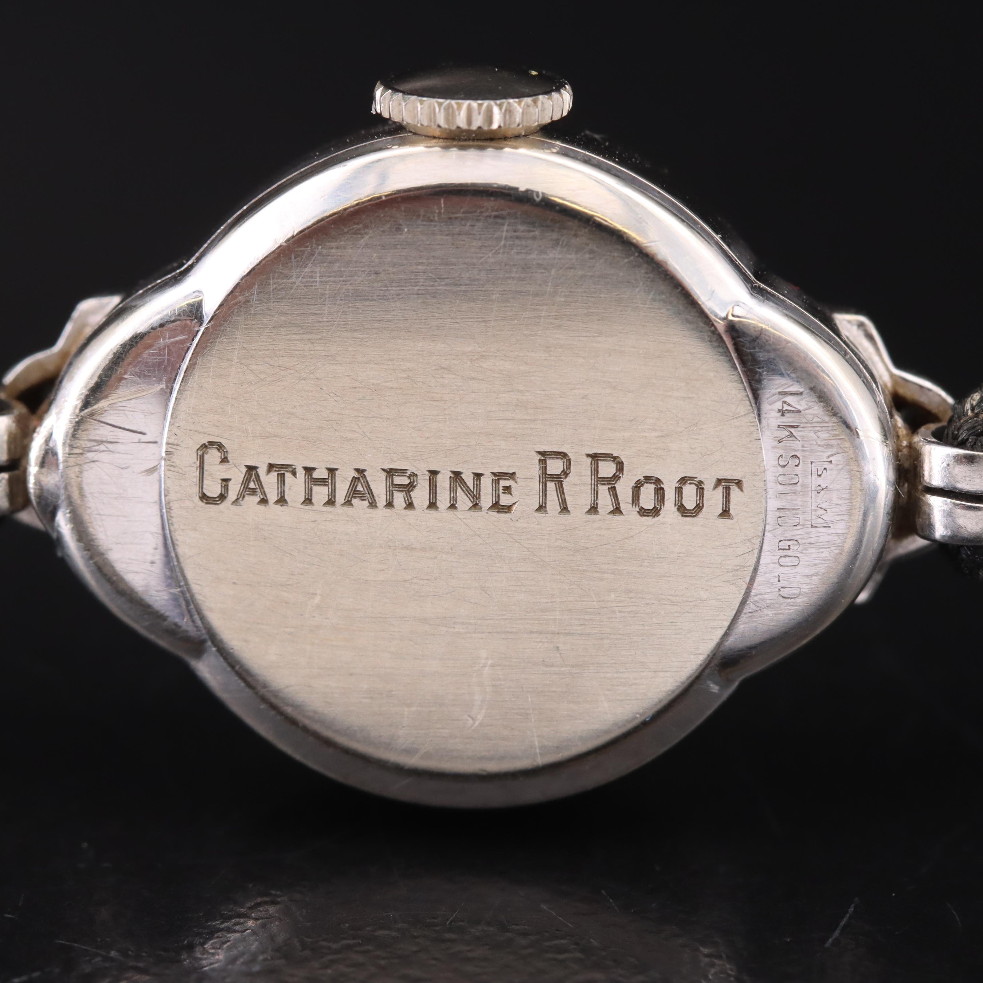 Vintage 14K Hamilton Stem wind Diamond Watch