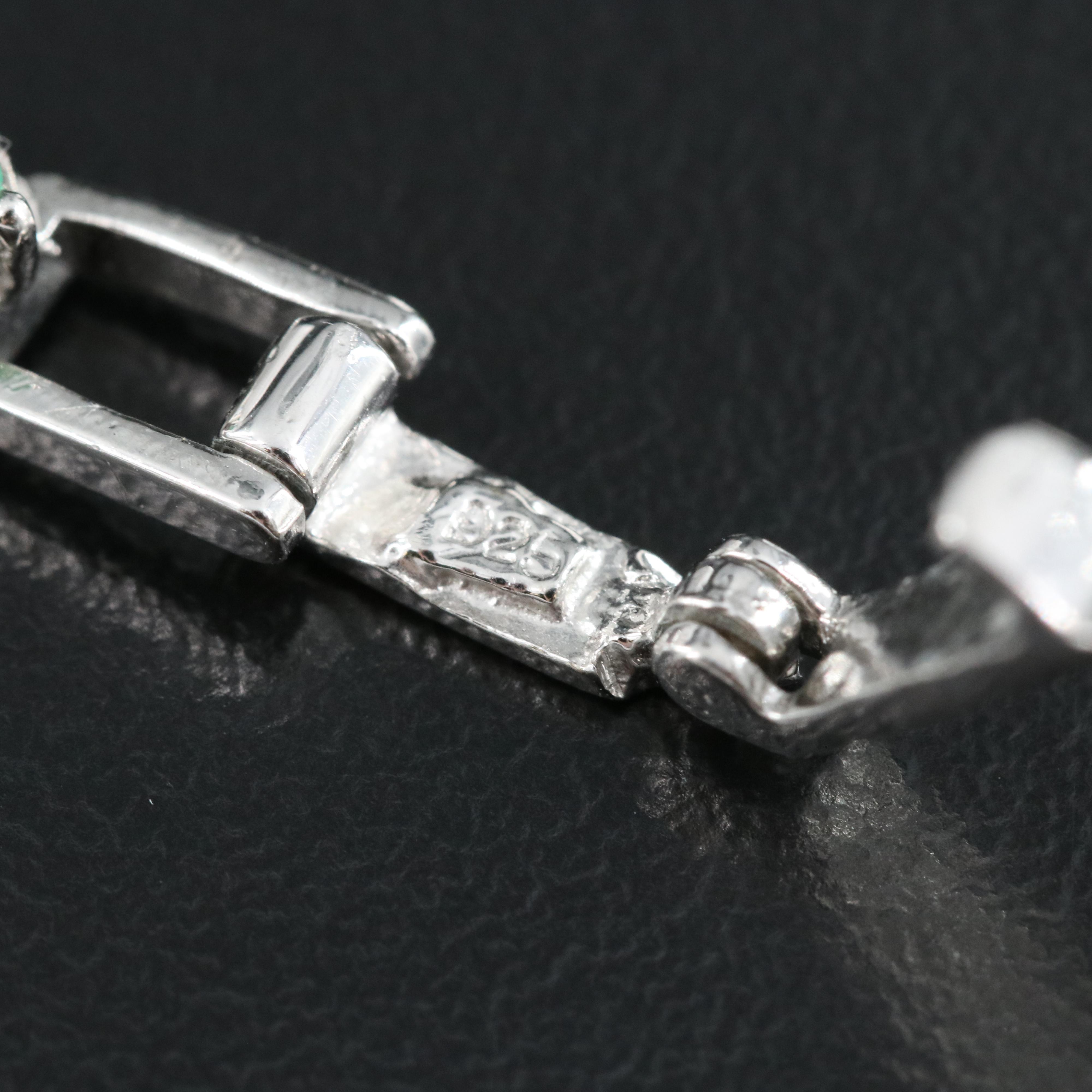 Sterling Emerald and Tanzanite Bracelet