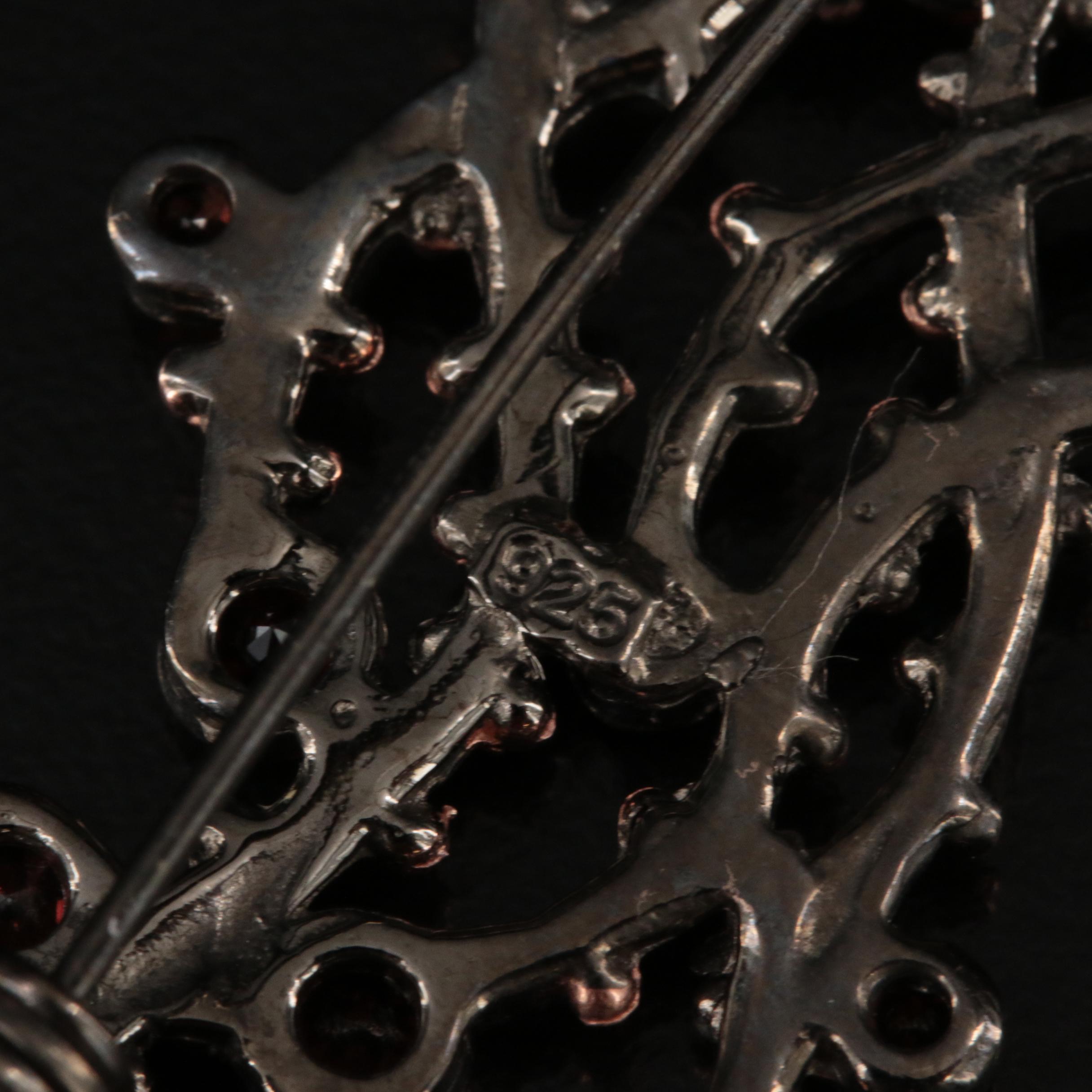 Sterling Abalone and Gemstone Jellyfish Converter Brooch