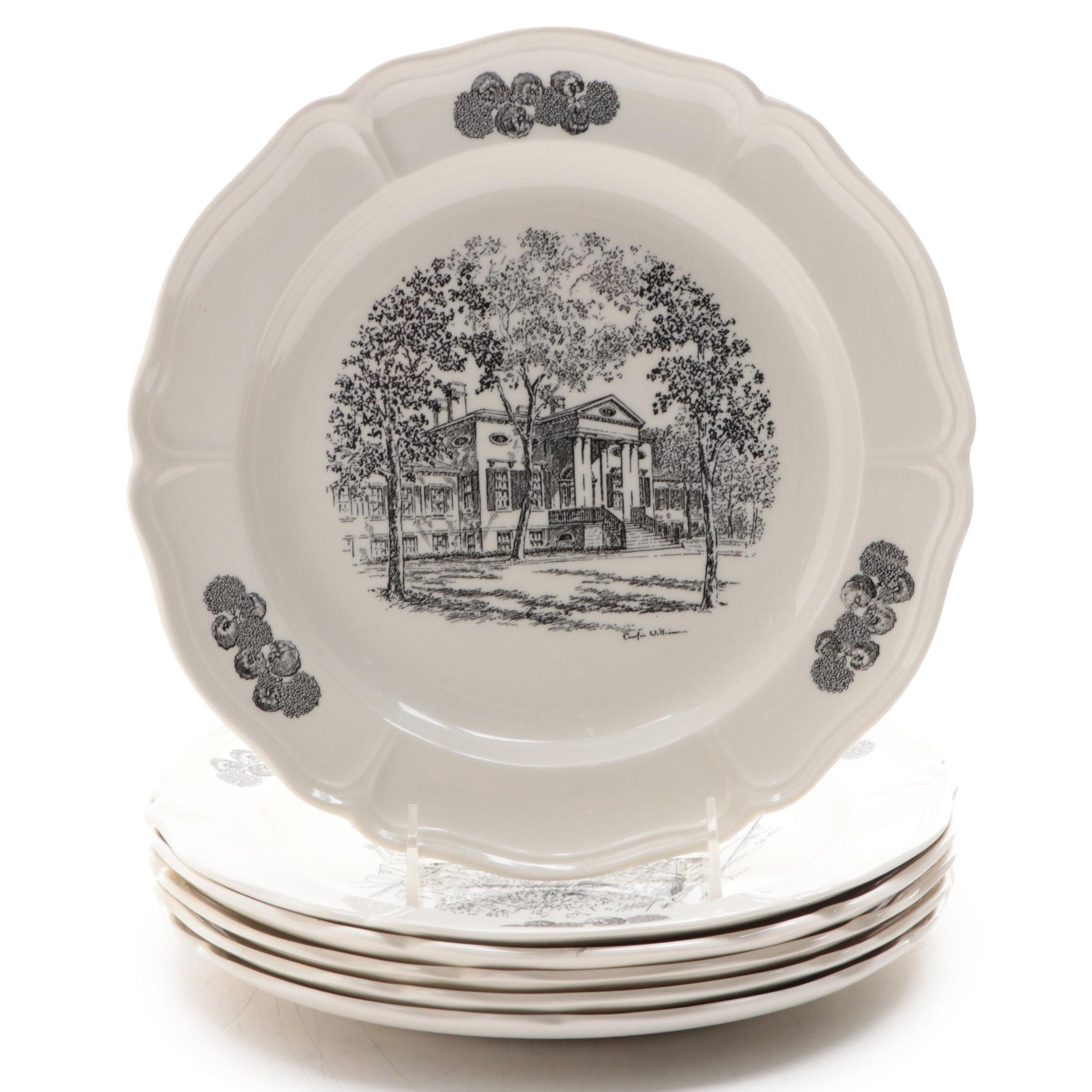 Wedgwood Dinner Plates after Caroline Williams CIncinnati Landmarks
