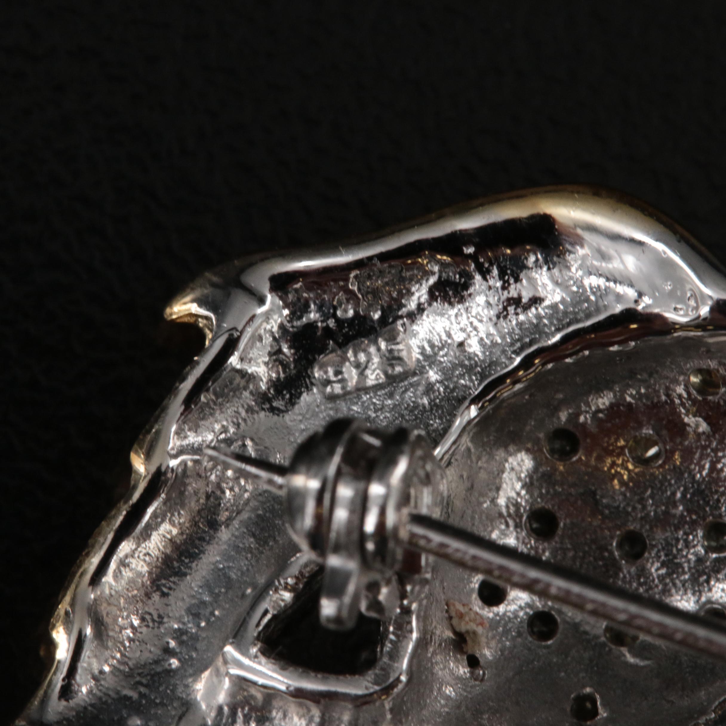 Sterling Sapphire Horse Brooch