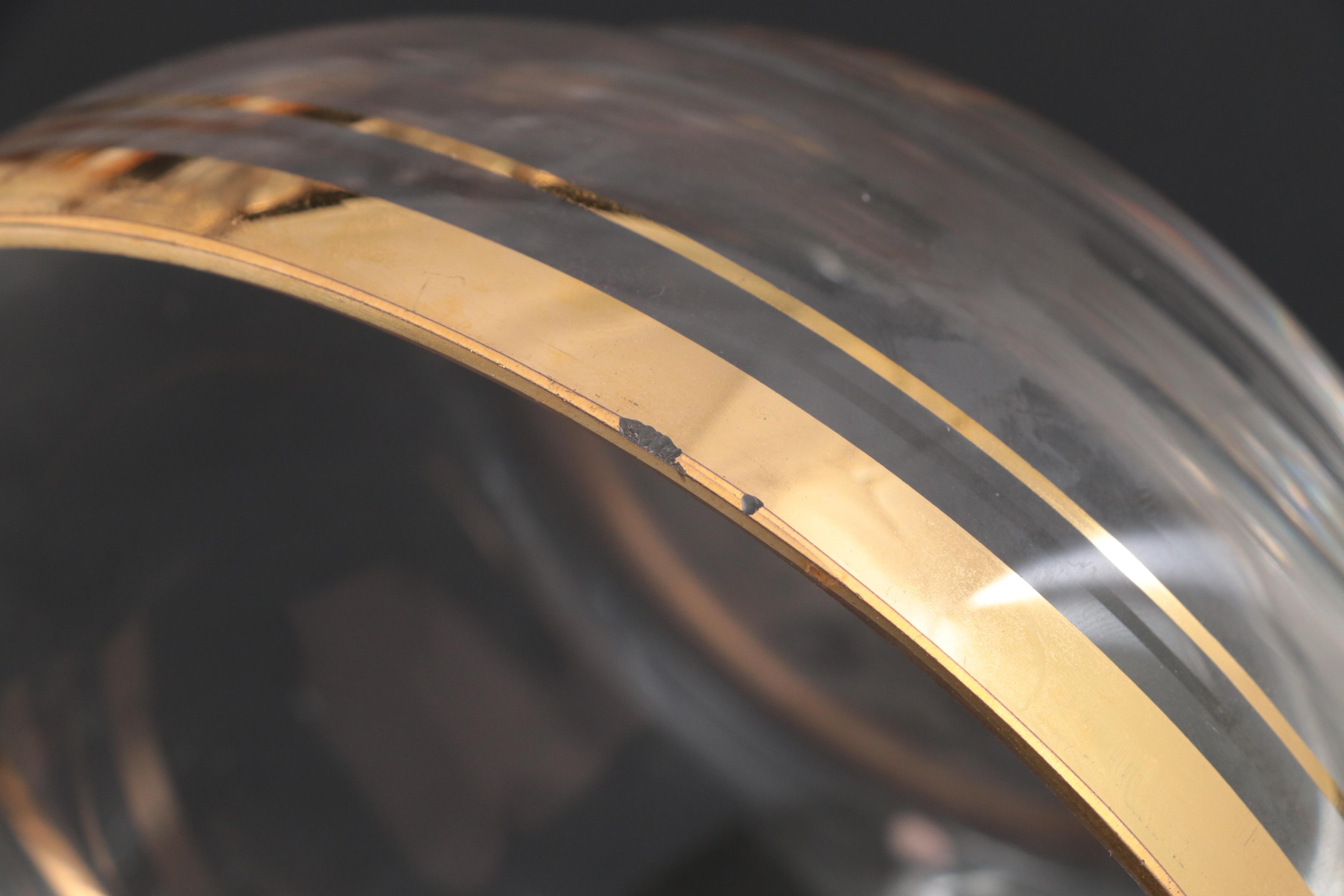 Gilt Rimmed Glass Dessert Bowls and Wine Glasses, Late 20th Century