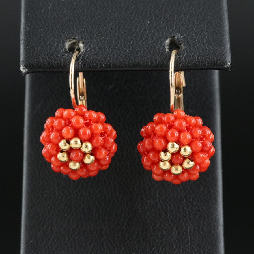 14K Coral Earrings