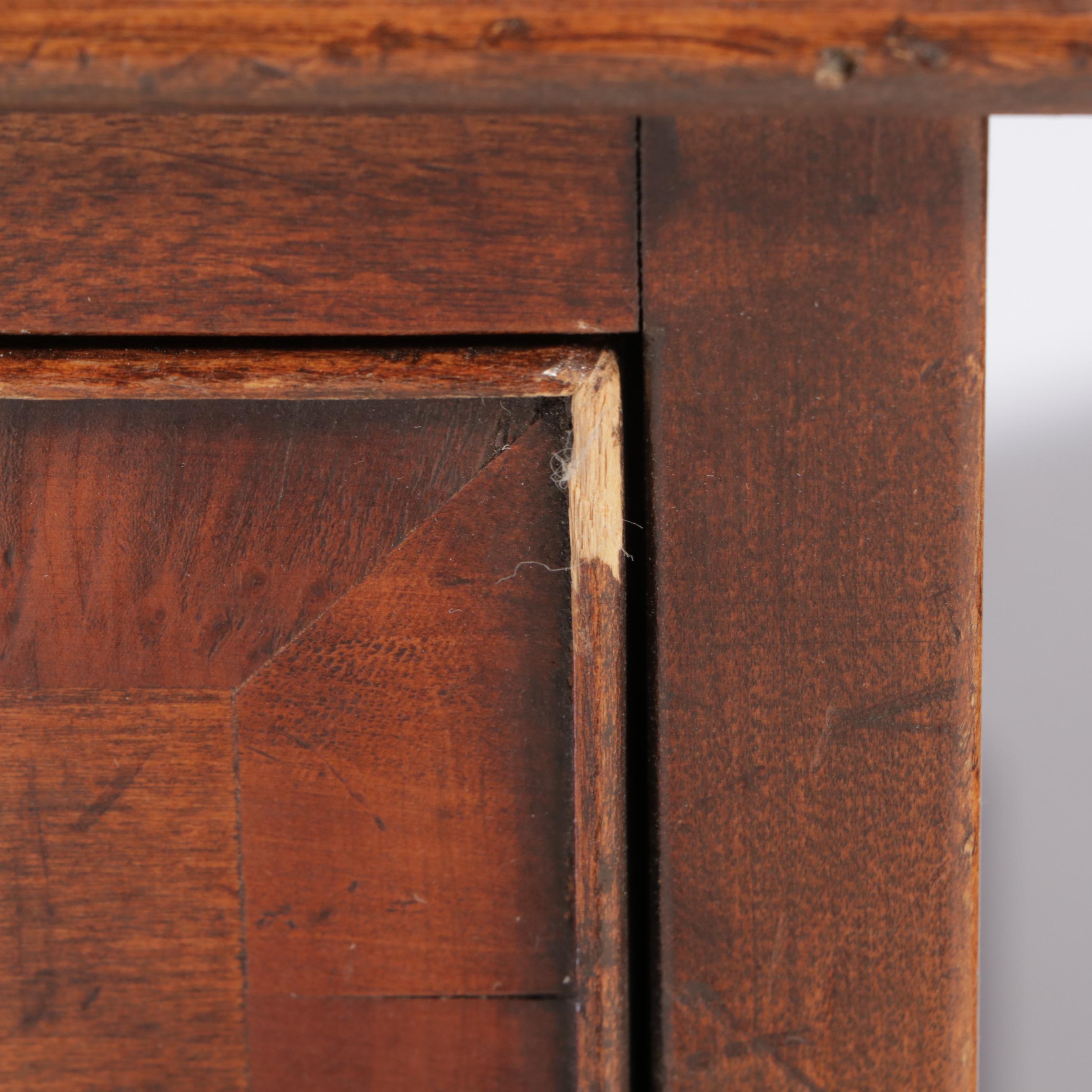 French Provincial Style Fruitwood-Stained and Crossbanded Double-Pedestal Desk