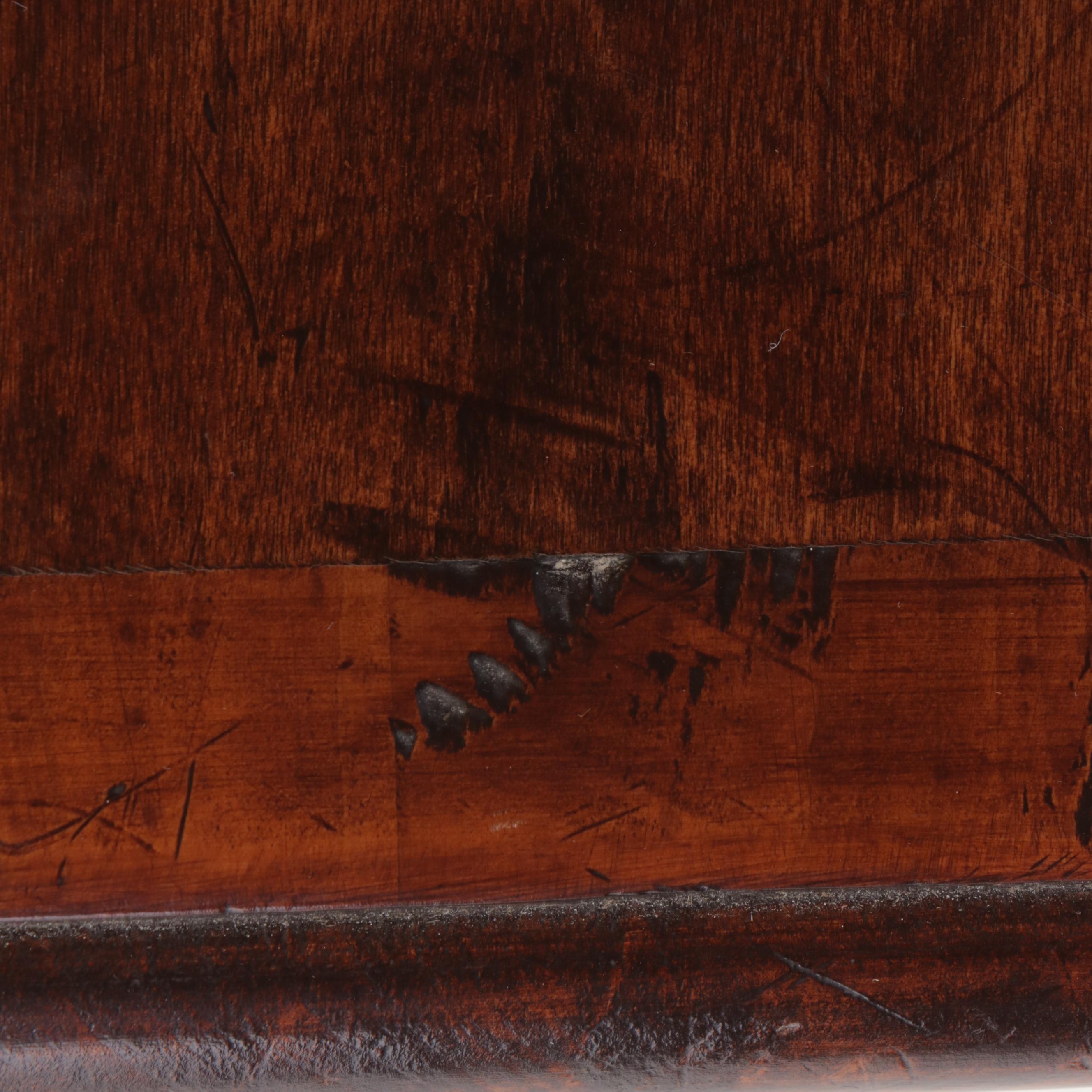 French Provincial Style Fruitwood-Stained and Crossbanded Double-Pedestal Desk