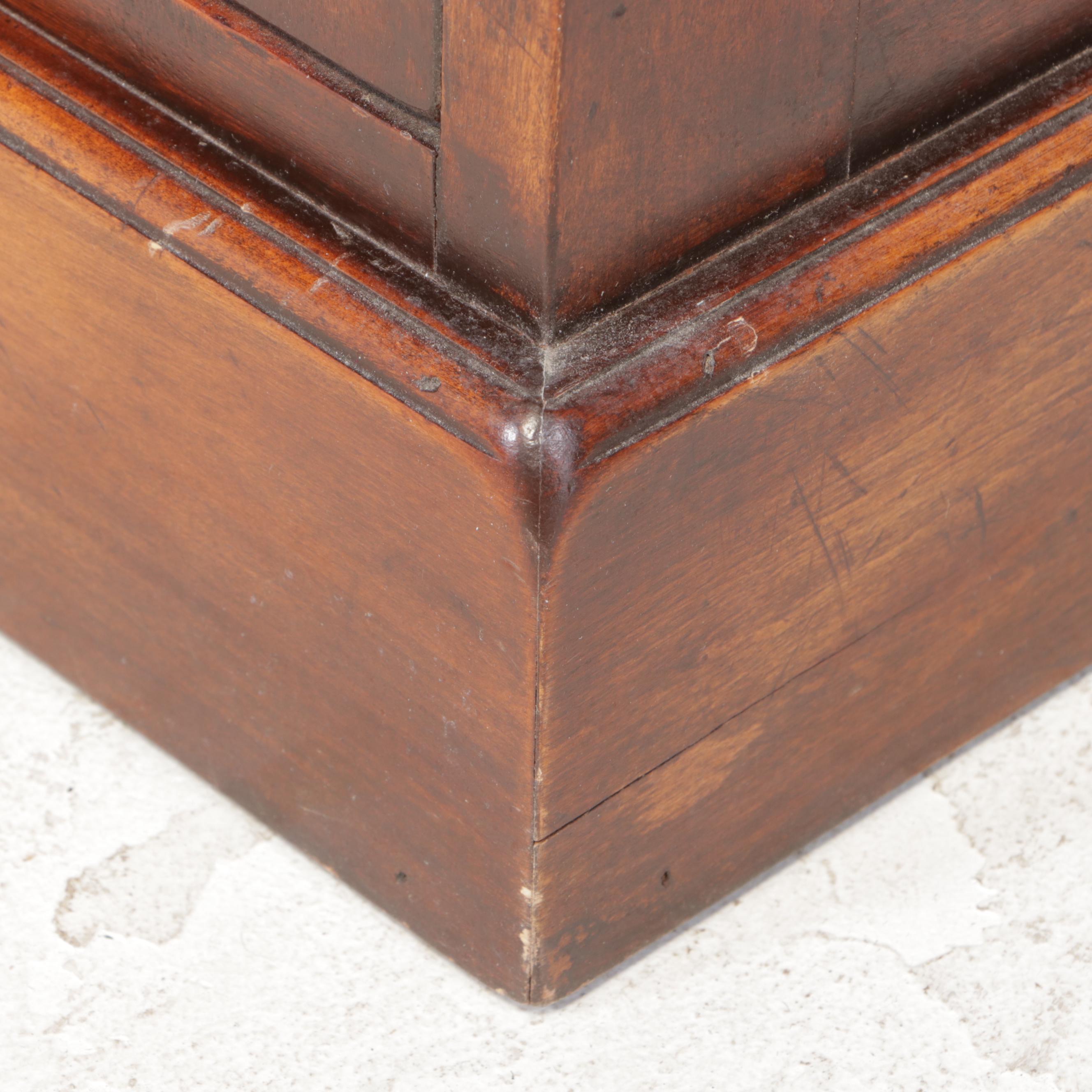 French Provincial Style Fruitwood-Stained and Crossbanded Double-Pedestal Desk