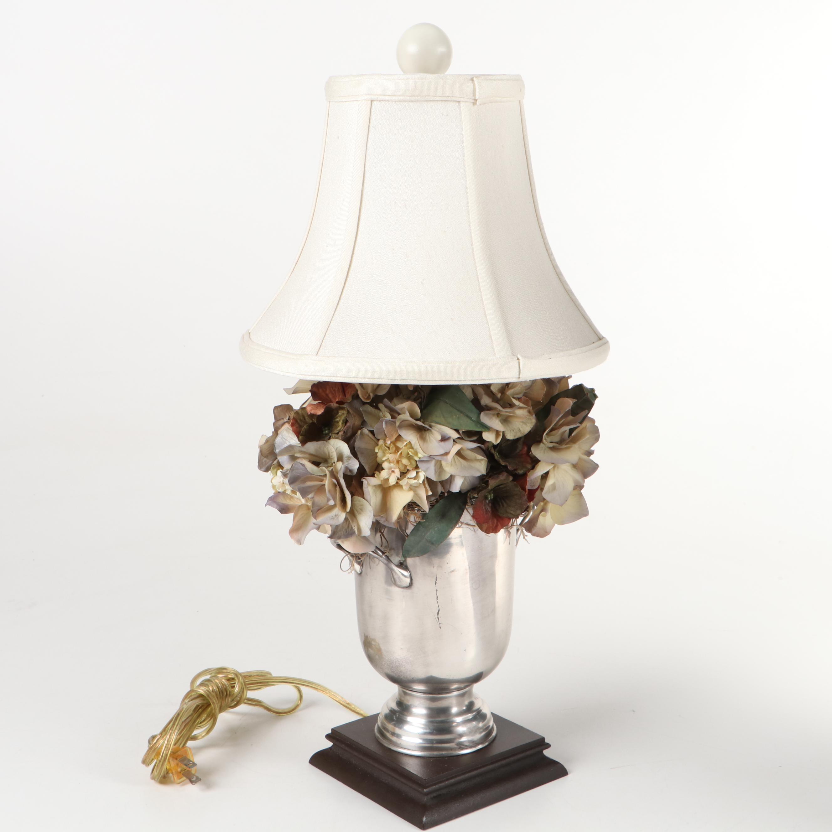 Lee Karen Loving Cup Lamp with Quince and Quinn Wreath