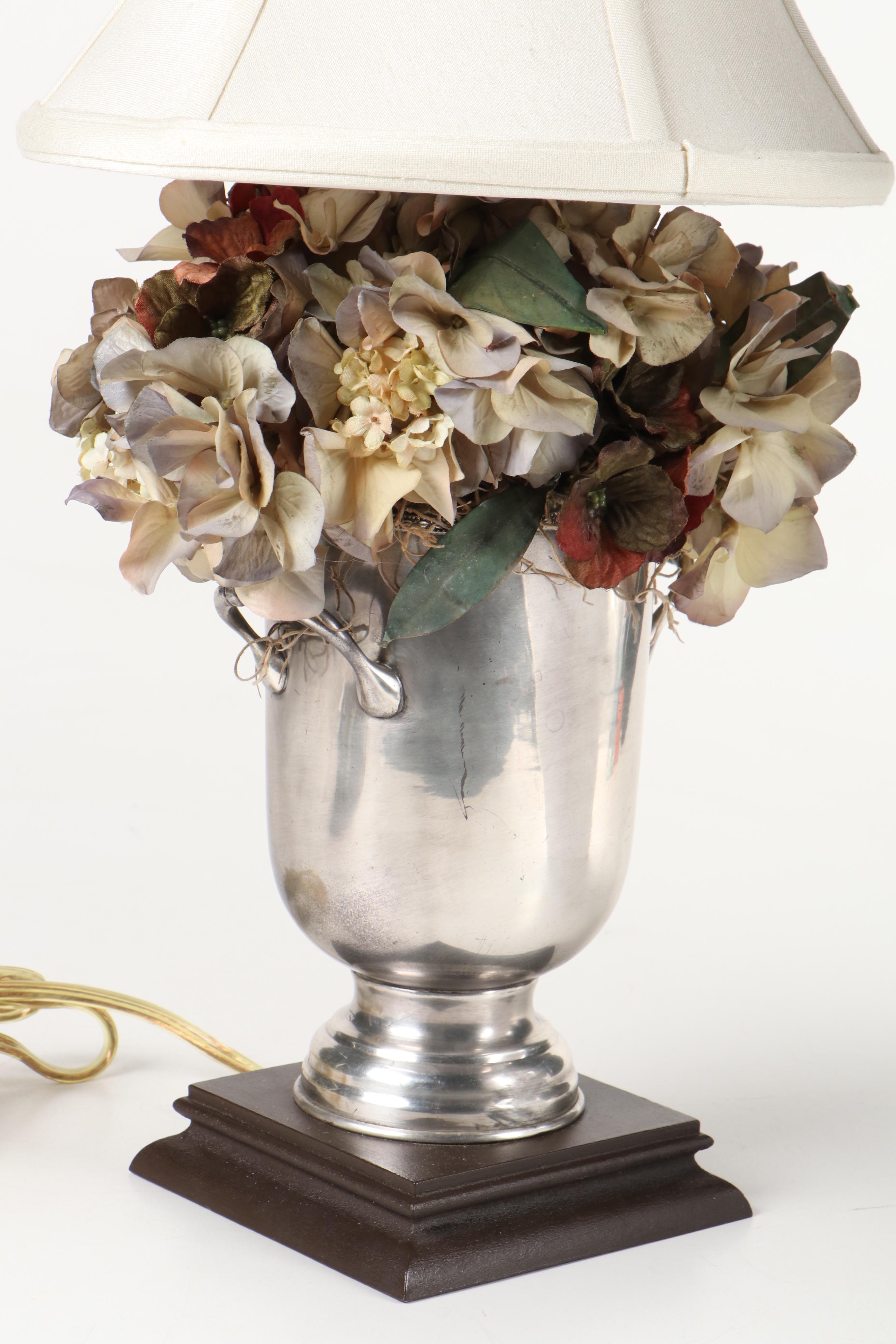 Lee Karen Loving Cup Lamp with Quince and Quinn Wreath