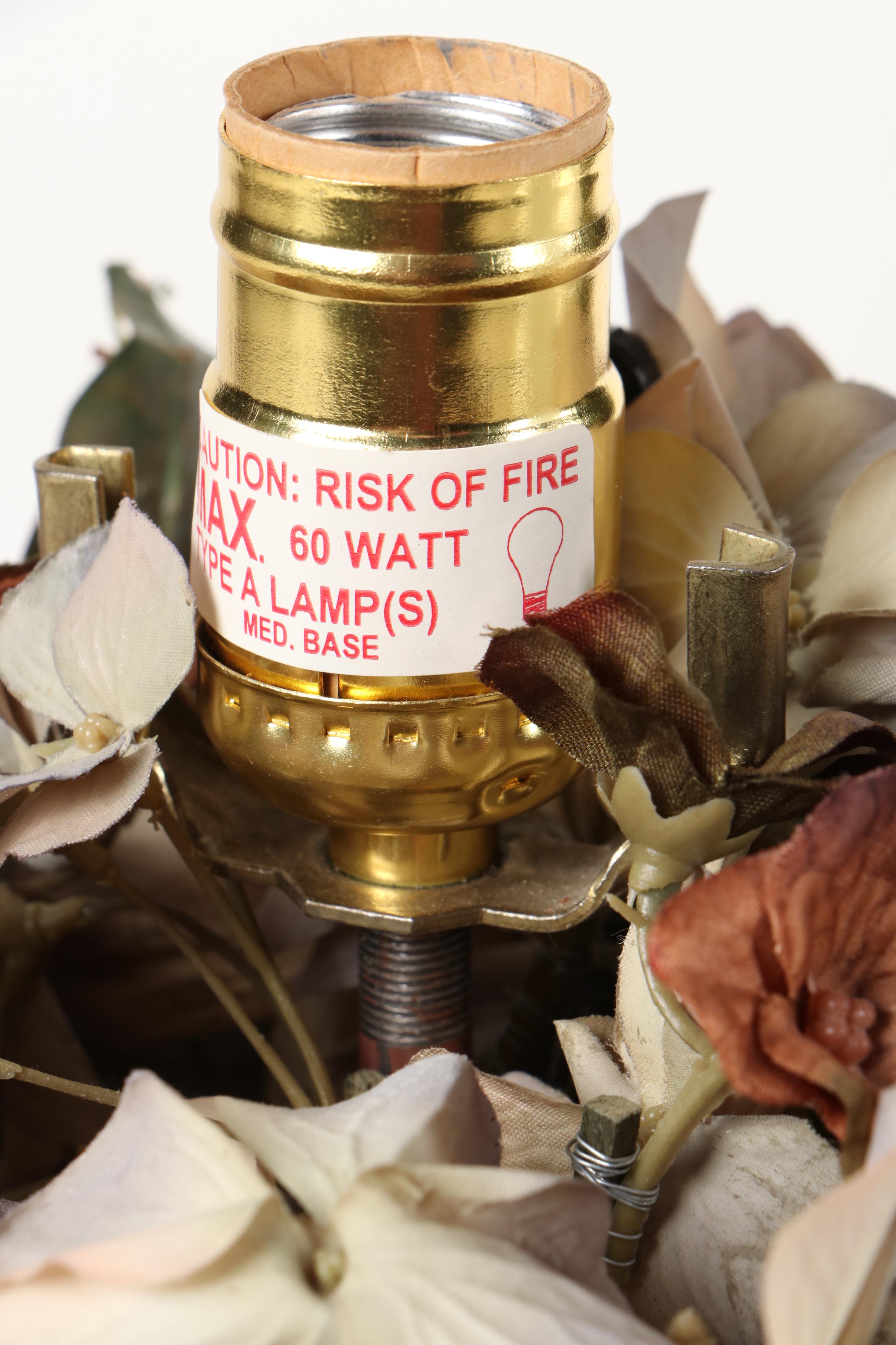 Lee Karen Loving Cup Lamp with Quince and Quinn Wreath