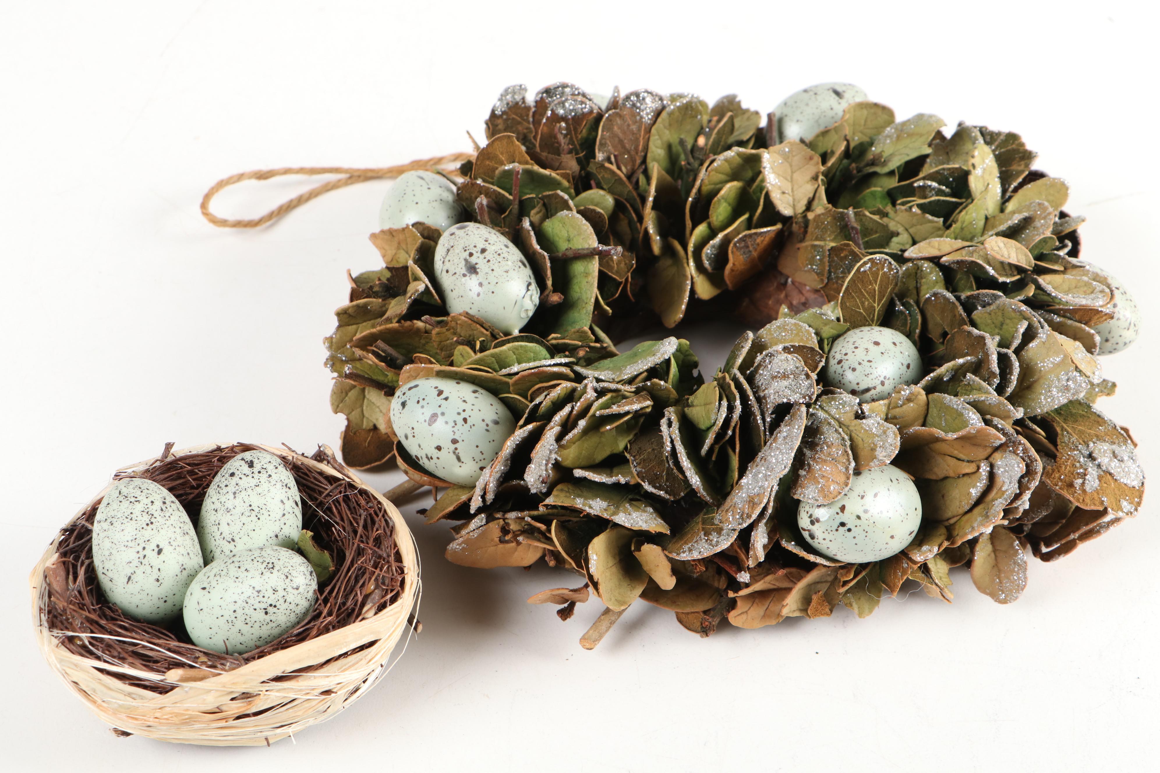 Lee Karen Loving Cup Lamp with Quince and Quinn Wreath