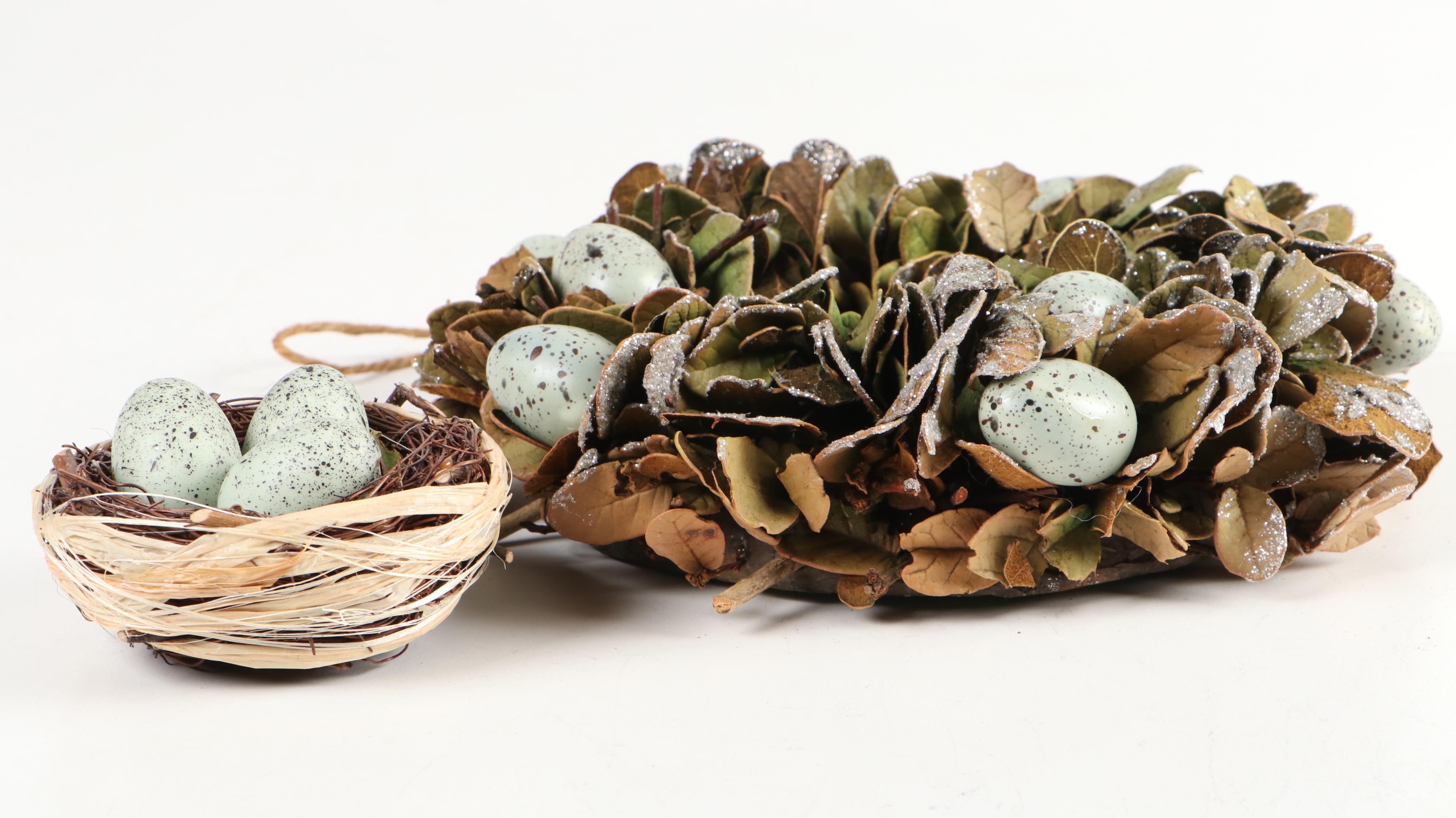 Lee Karen Loving Cup Lamp with Quince and Quinn Wreath