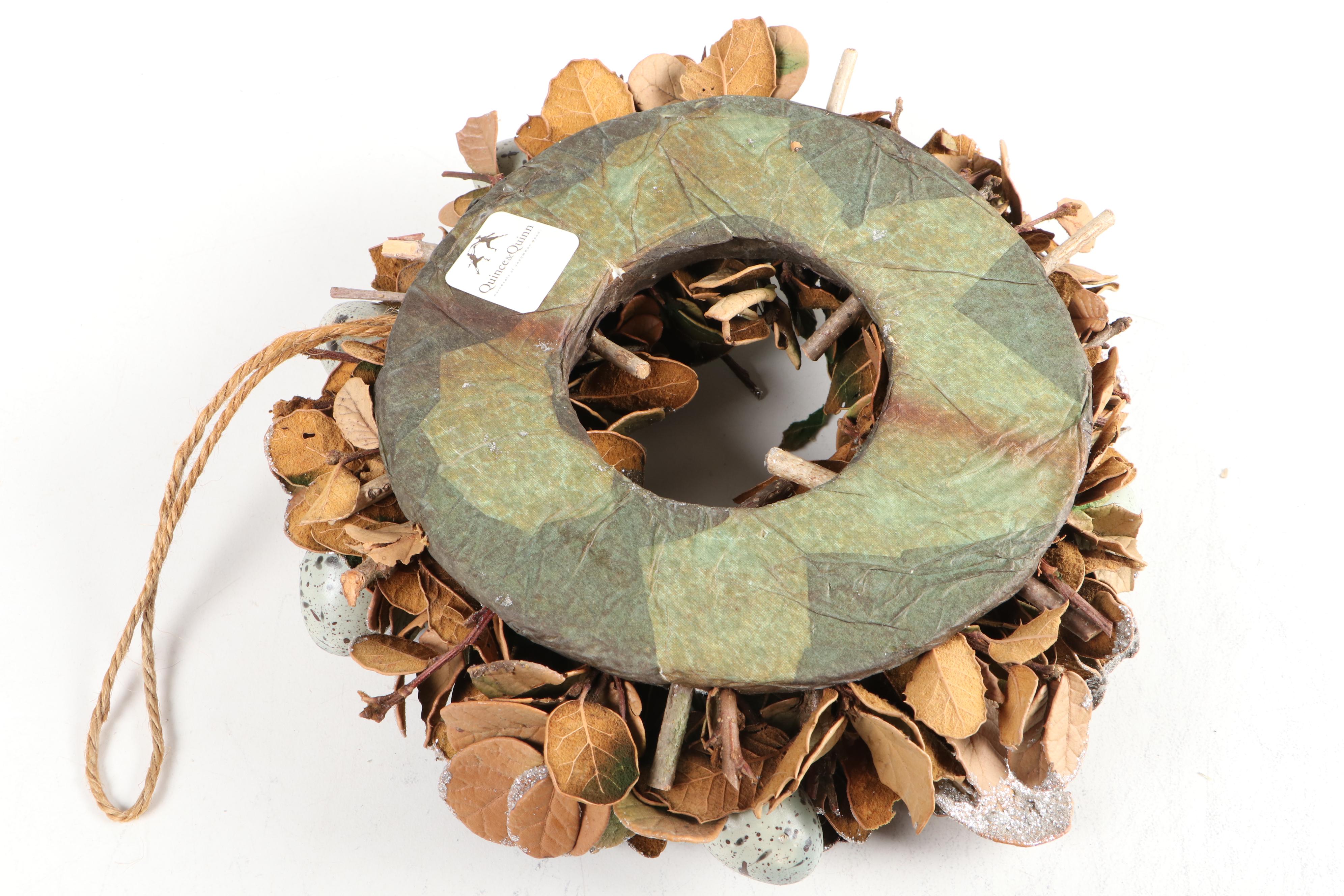 Lee Karen Loving Cup Lamp with Quince and Quinn Wreath