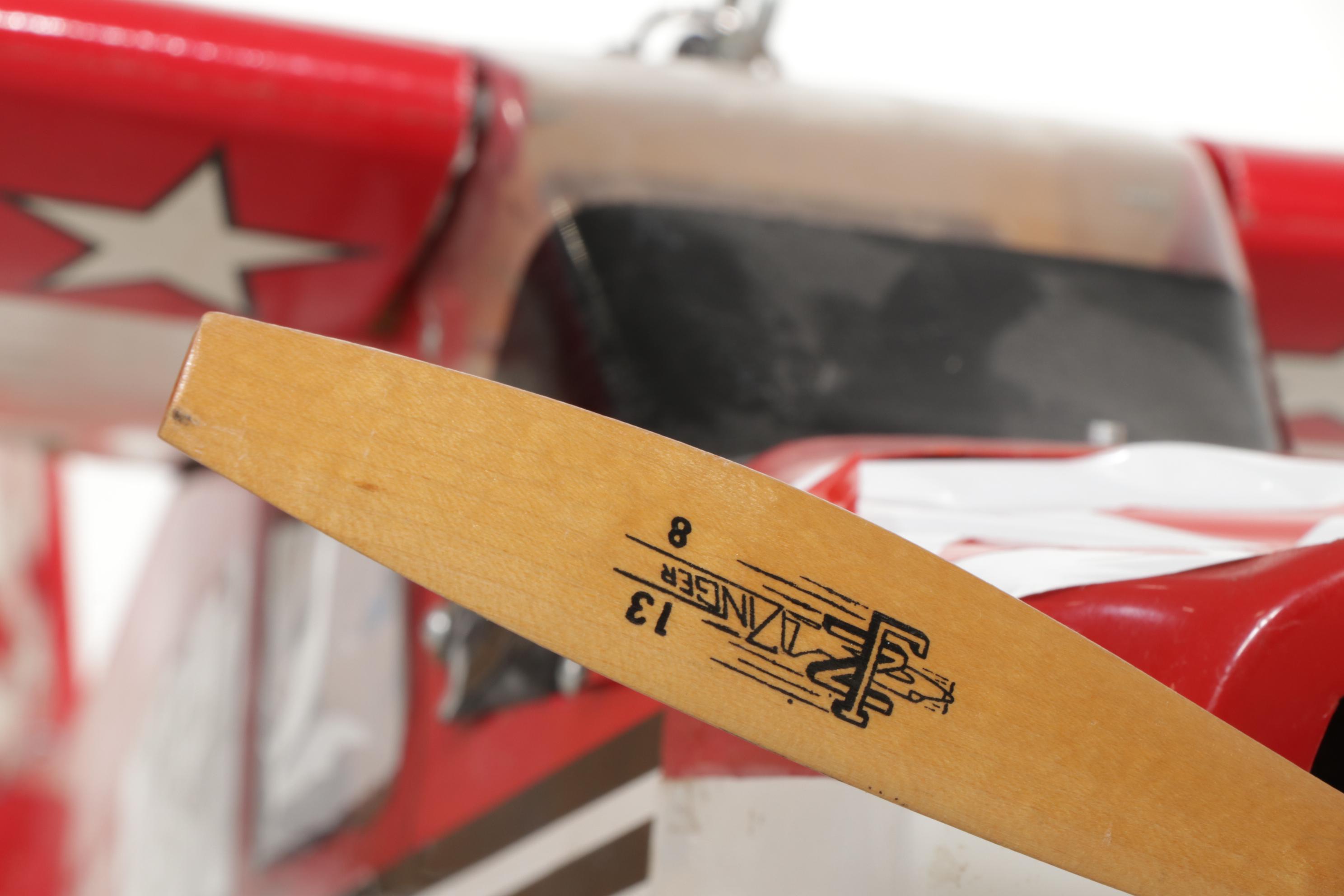 Futaba Super Decathlon Airplane Model with Silver Tone Wooden Plane Model