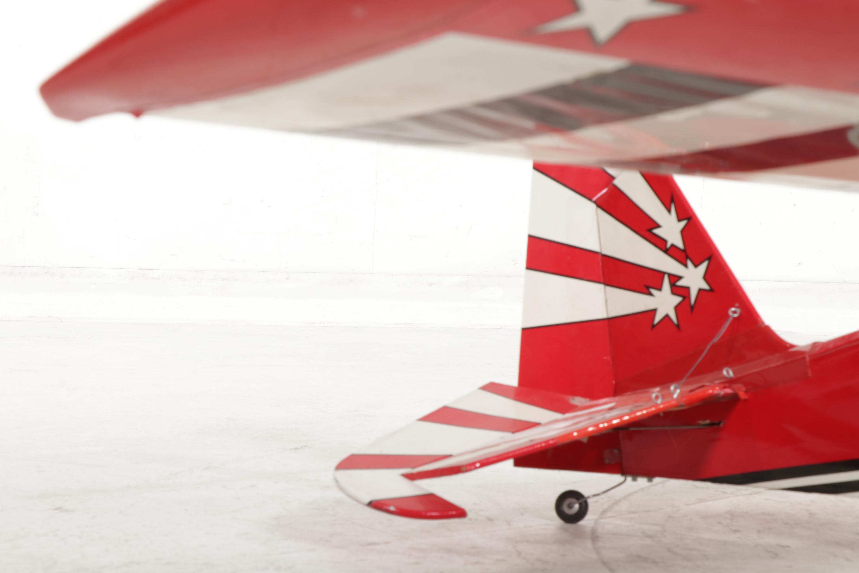 Futaba Super Decathlon Airplane Model with Silver Tone Wooden Plane Model