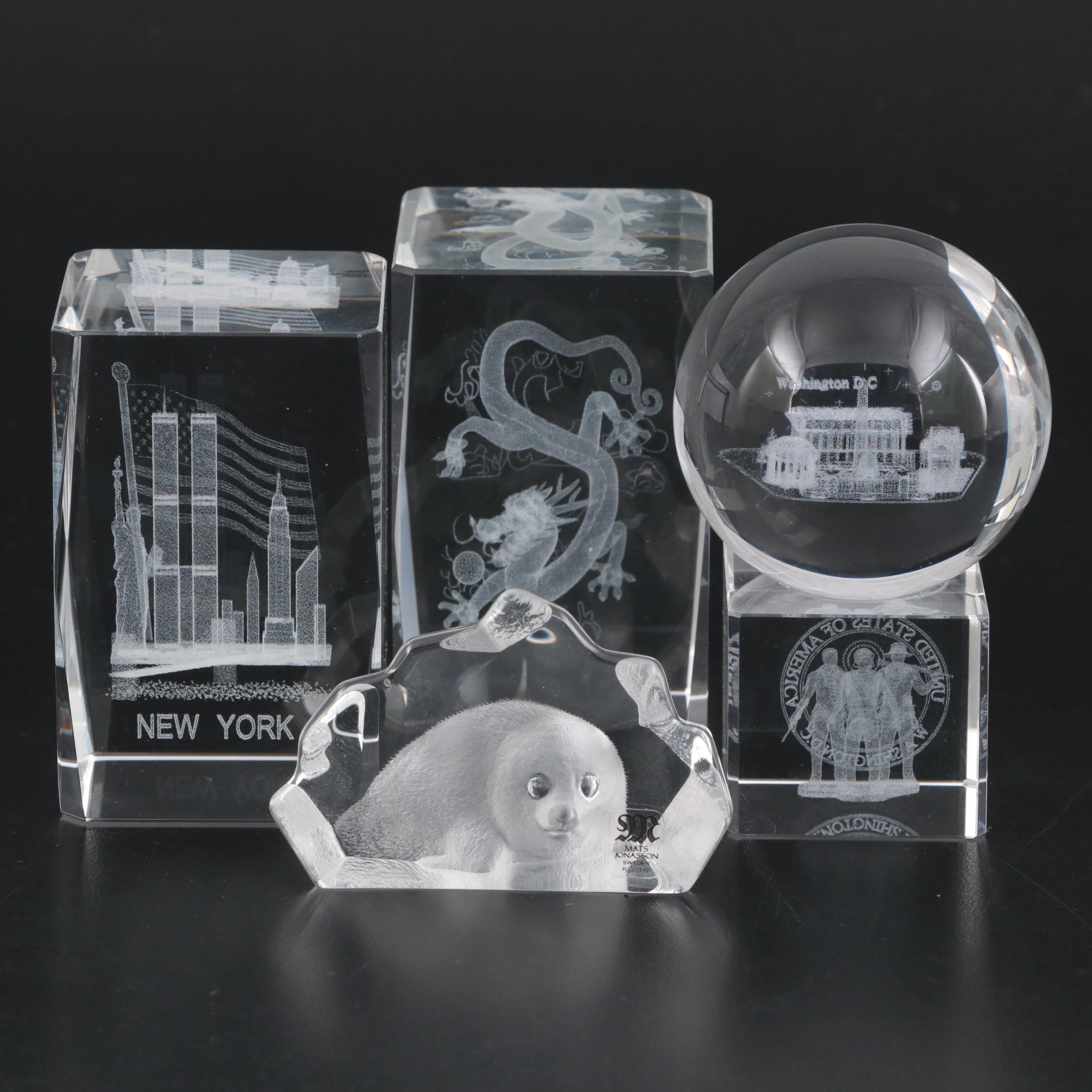 Mats Jonasson and 3-D Laser Cut Crystal Paperweights