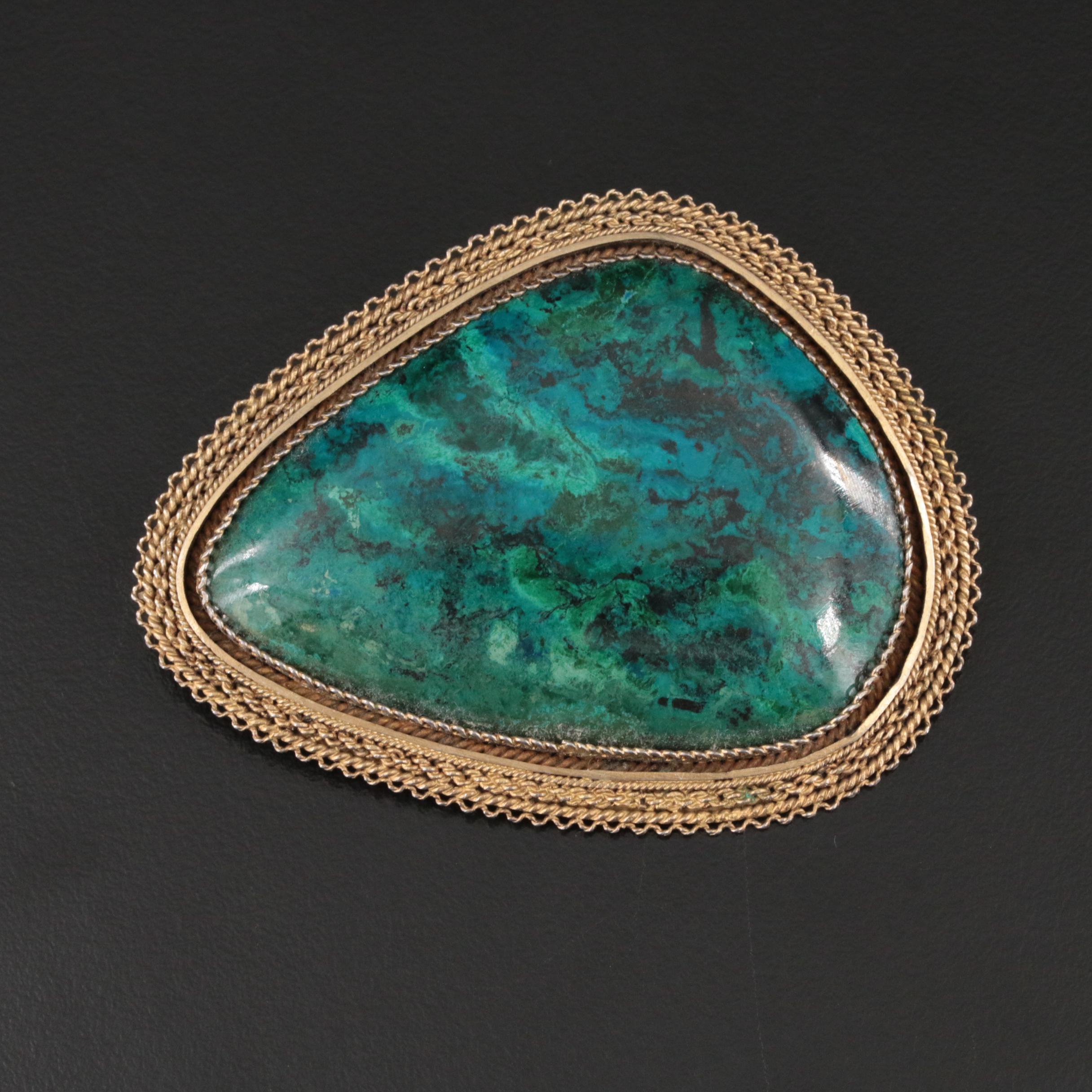 Israeli 930 Silver Eilat Stone Converter Brooch