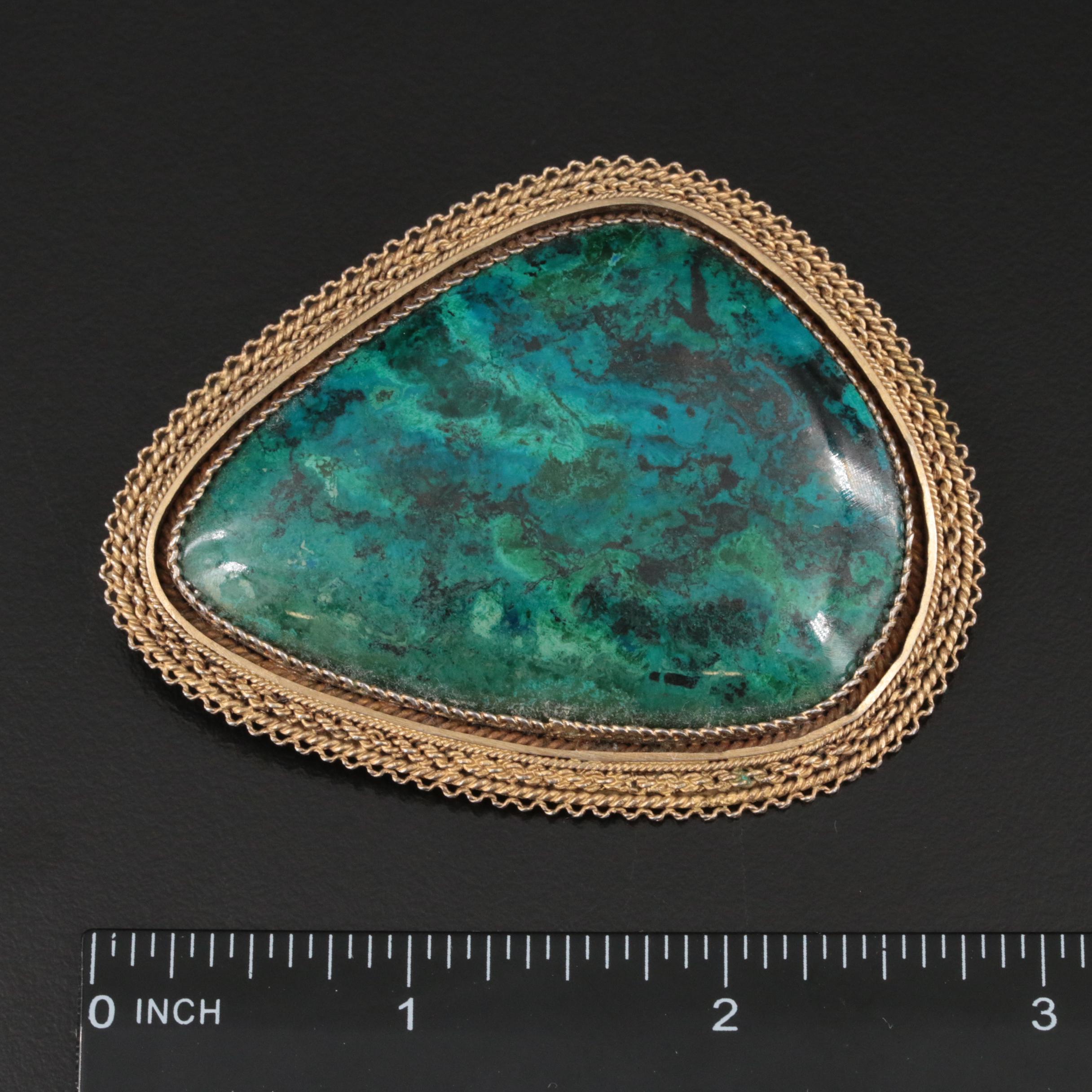 Israeli 930 Silver Eilat Stone Converter Brooch