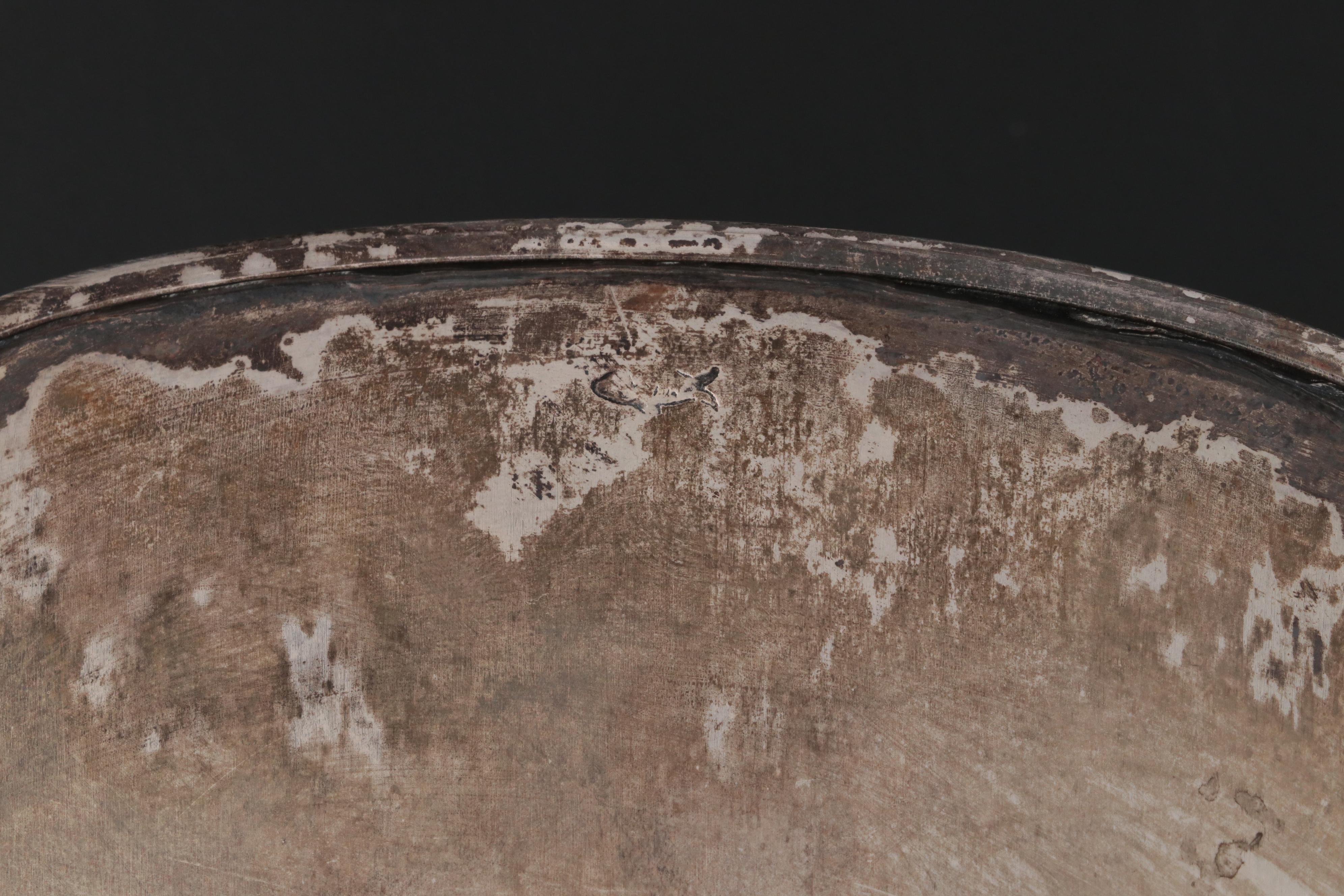 Sheffield Silver Plated Serpentine Gallery Trays with Pressed Crystal Dish