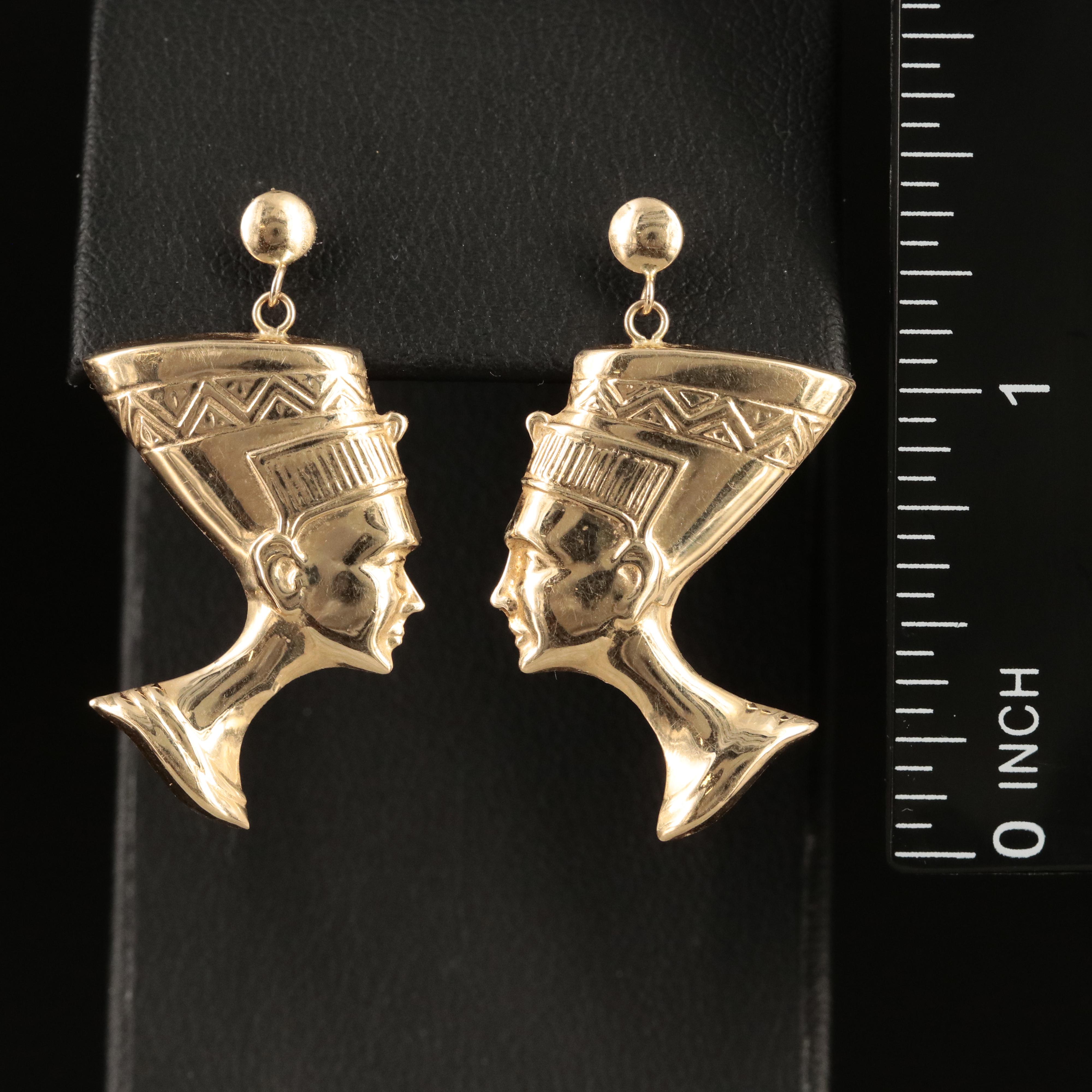 14K Nefertiti Earrings