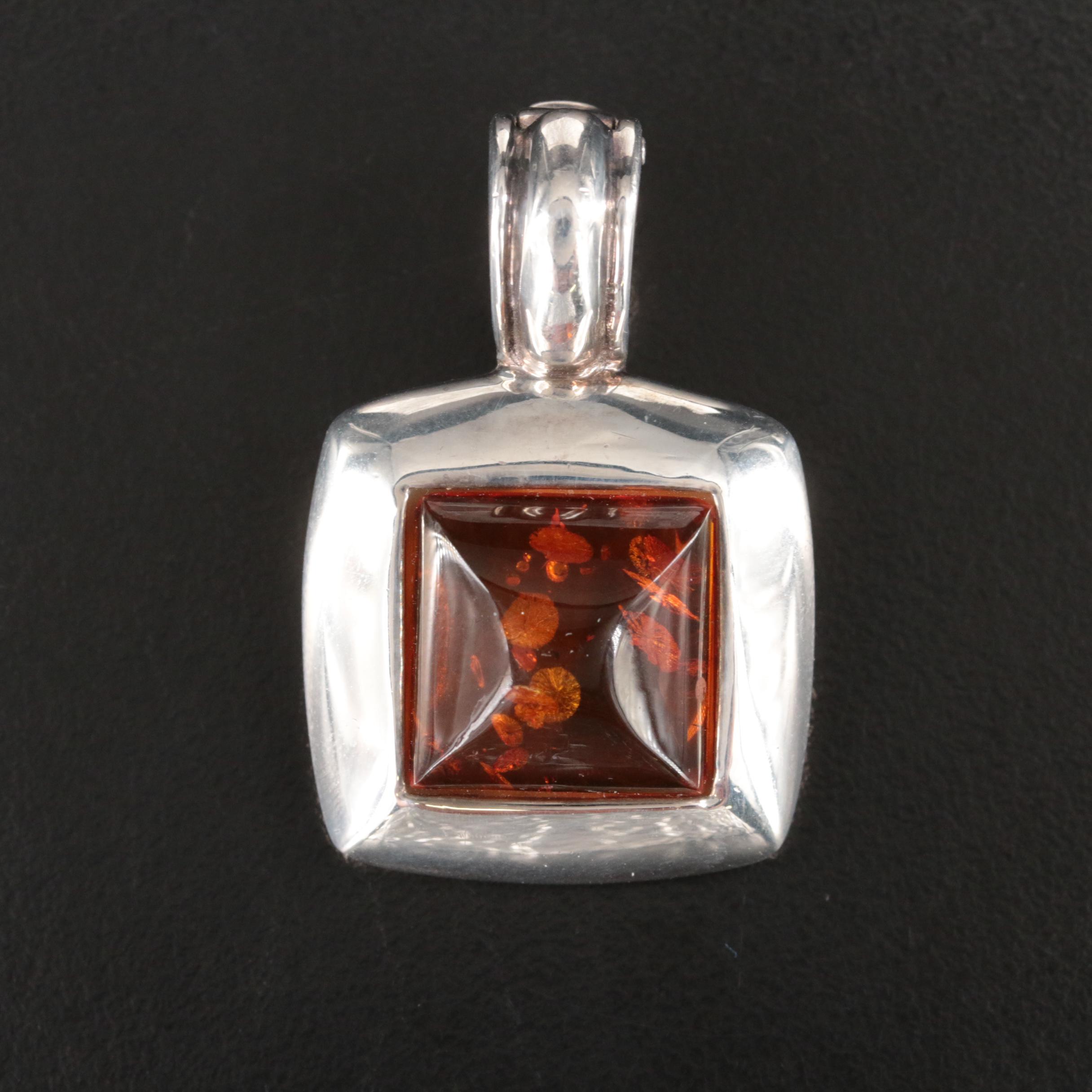 Joseph Esposito Sterling Amber Enhancer Pendant