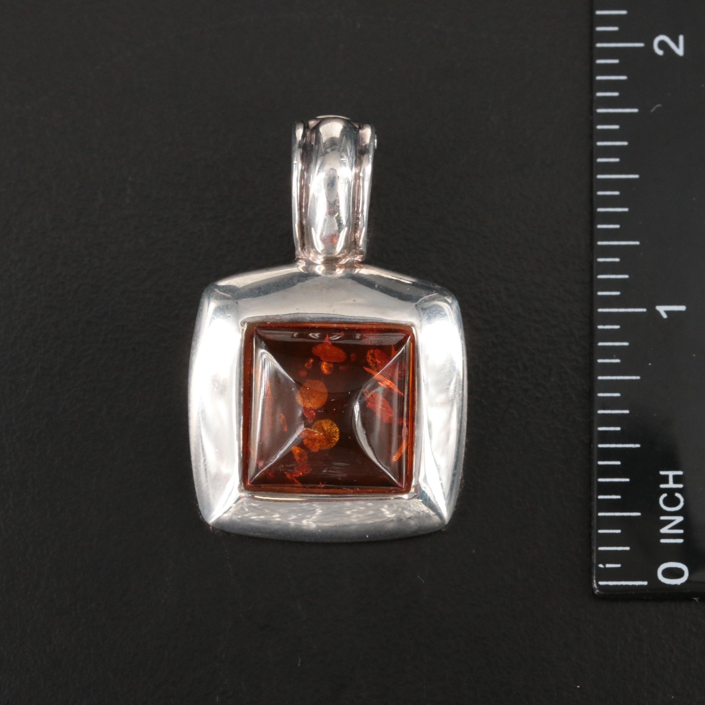 Joseph Esposito Sterling Amber Enhancer Pendant