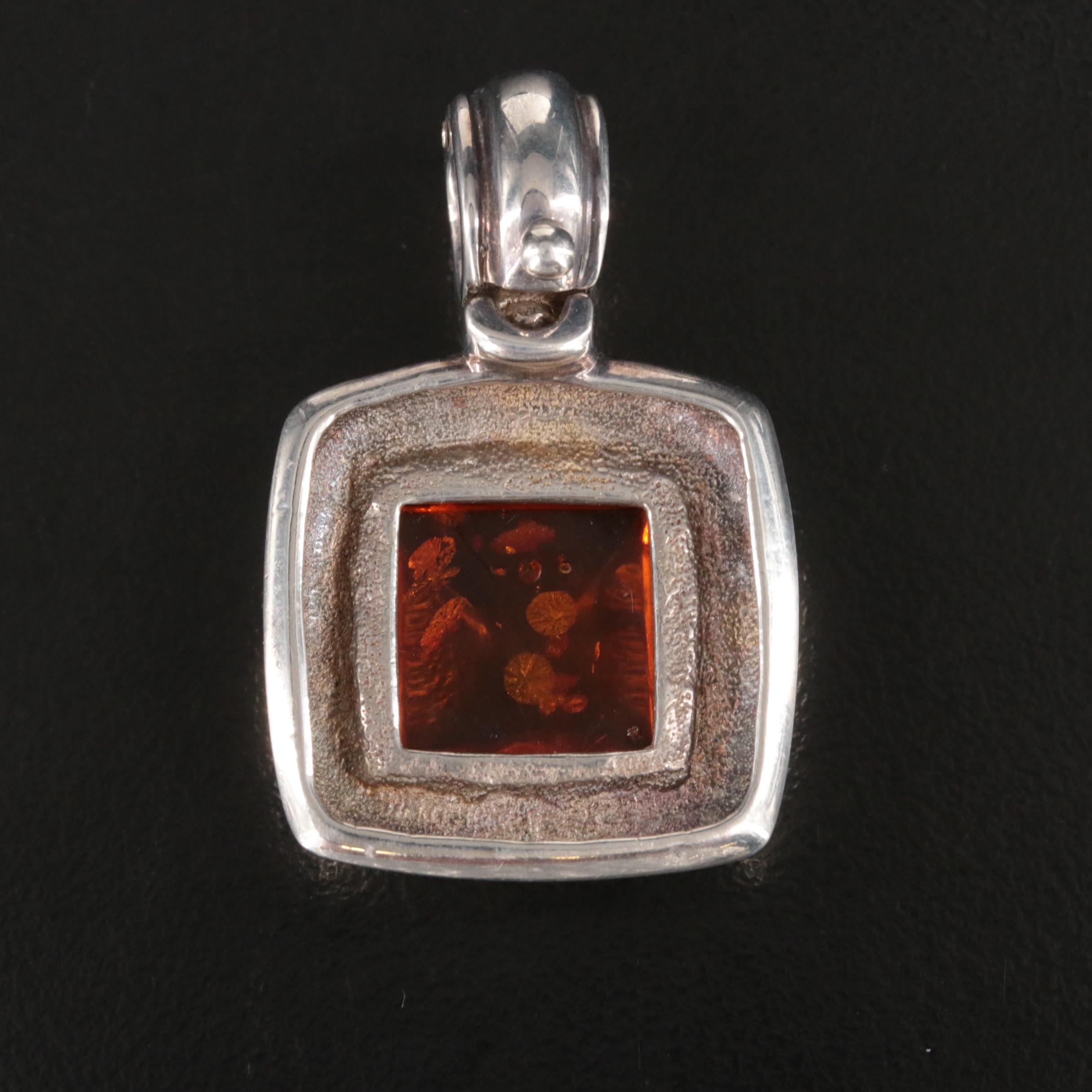 Joseph Esposito Sterling Amber Enhancer Pendant