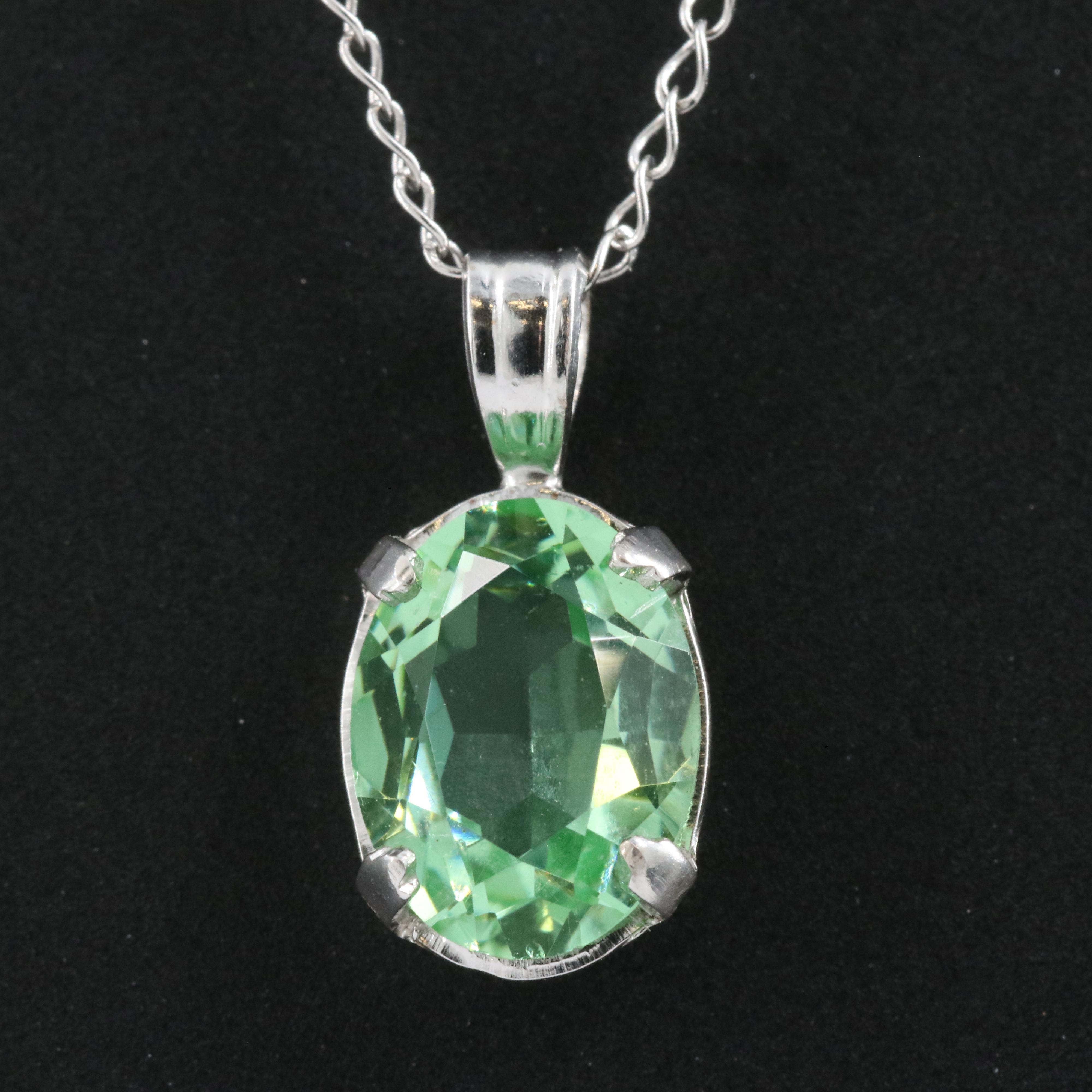 14K Glass Pendant Necklace