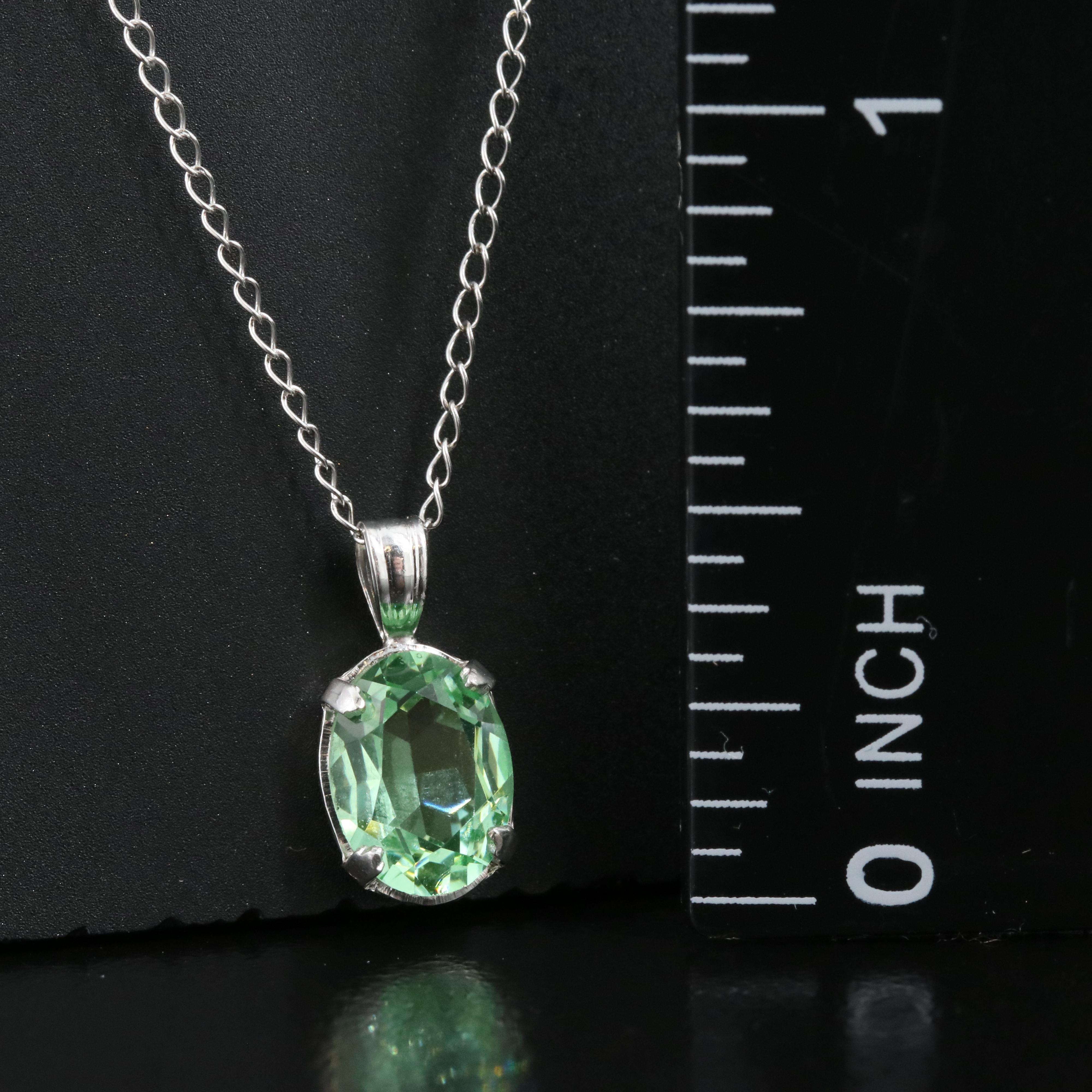 14K Glass Pendant Necklace