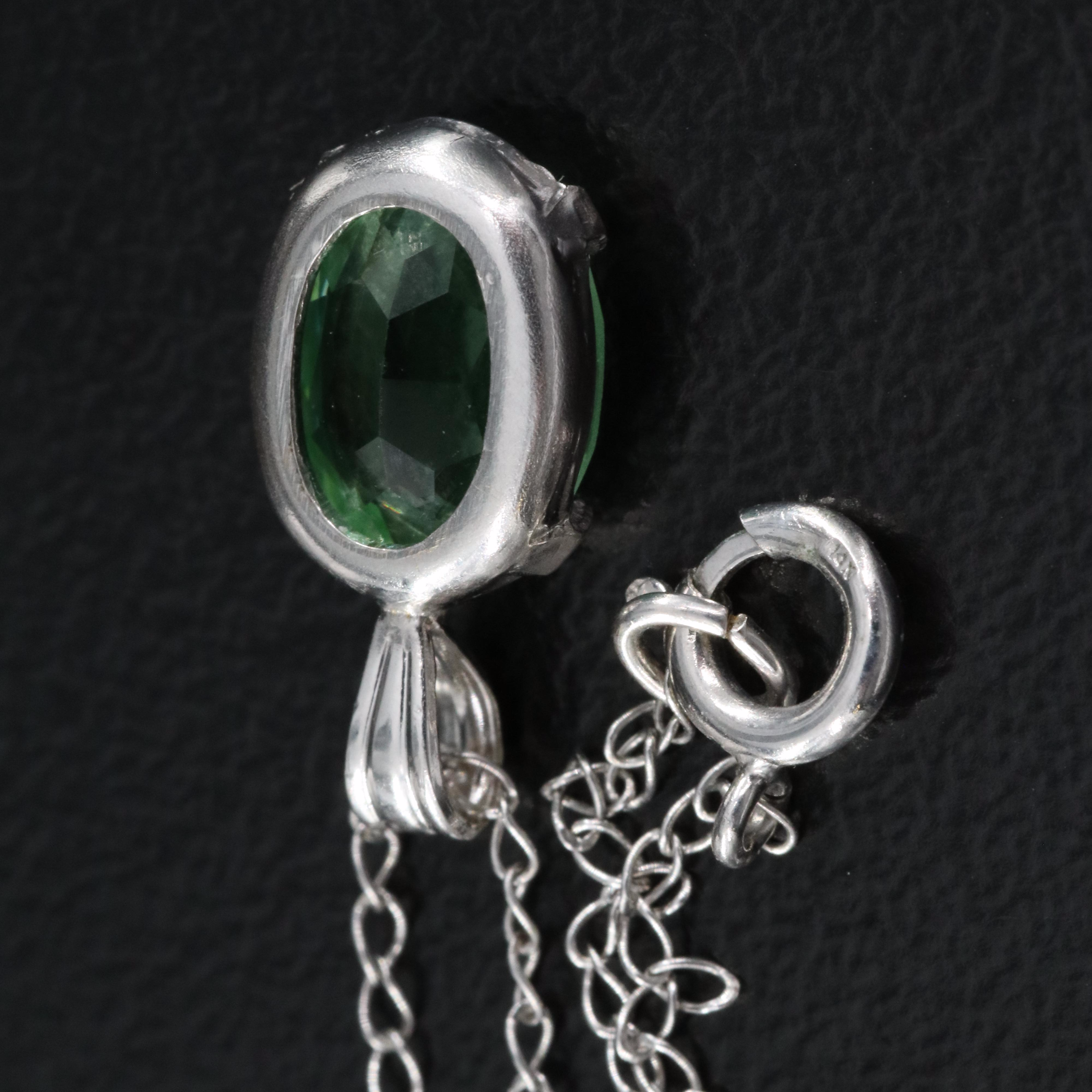 14K Glass Pendant Necklace