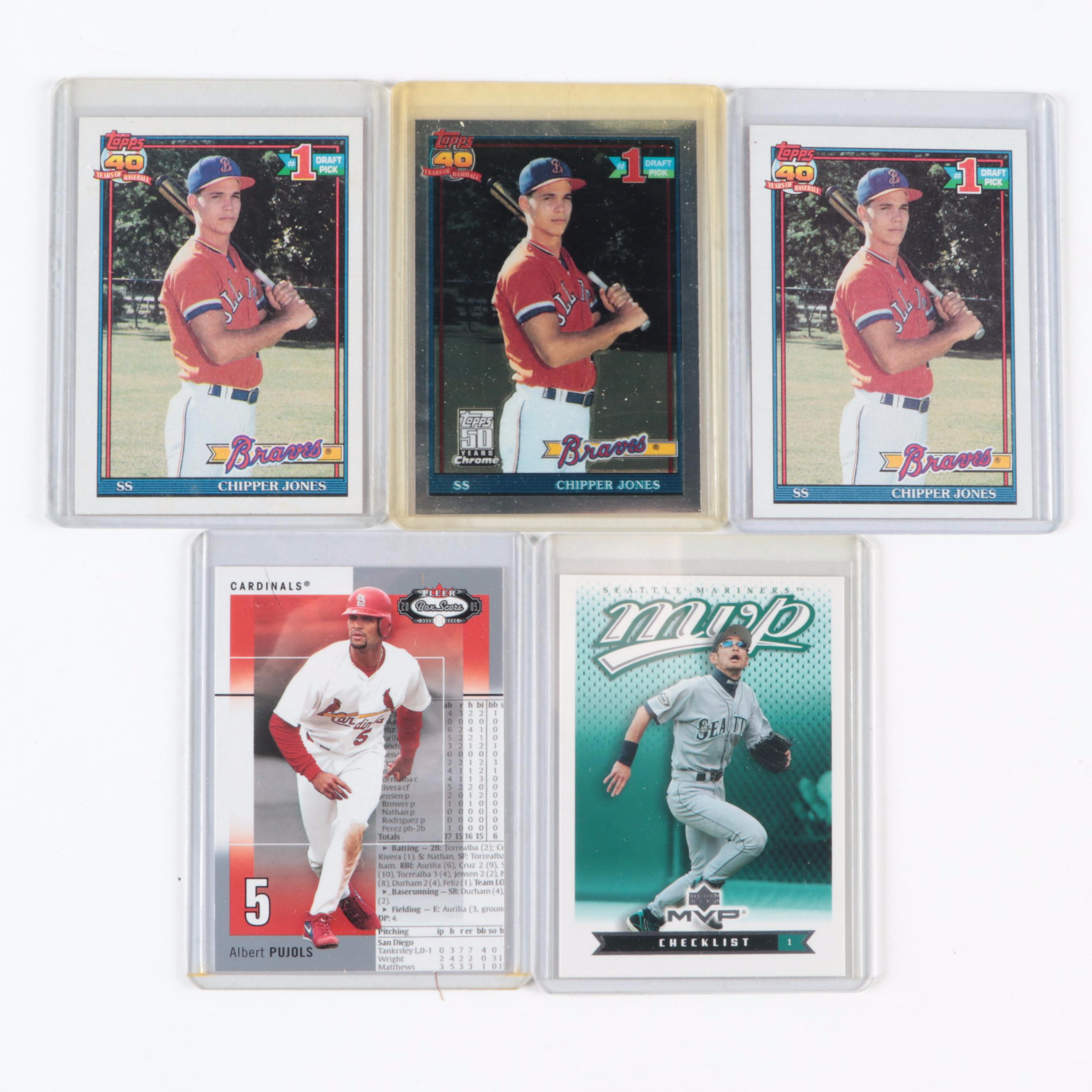 Topps, More Baseball Cards with Jones and Ichiro Rookies, Pujols, 1990s–2000s