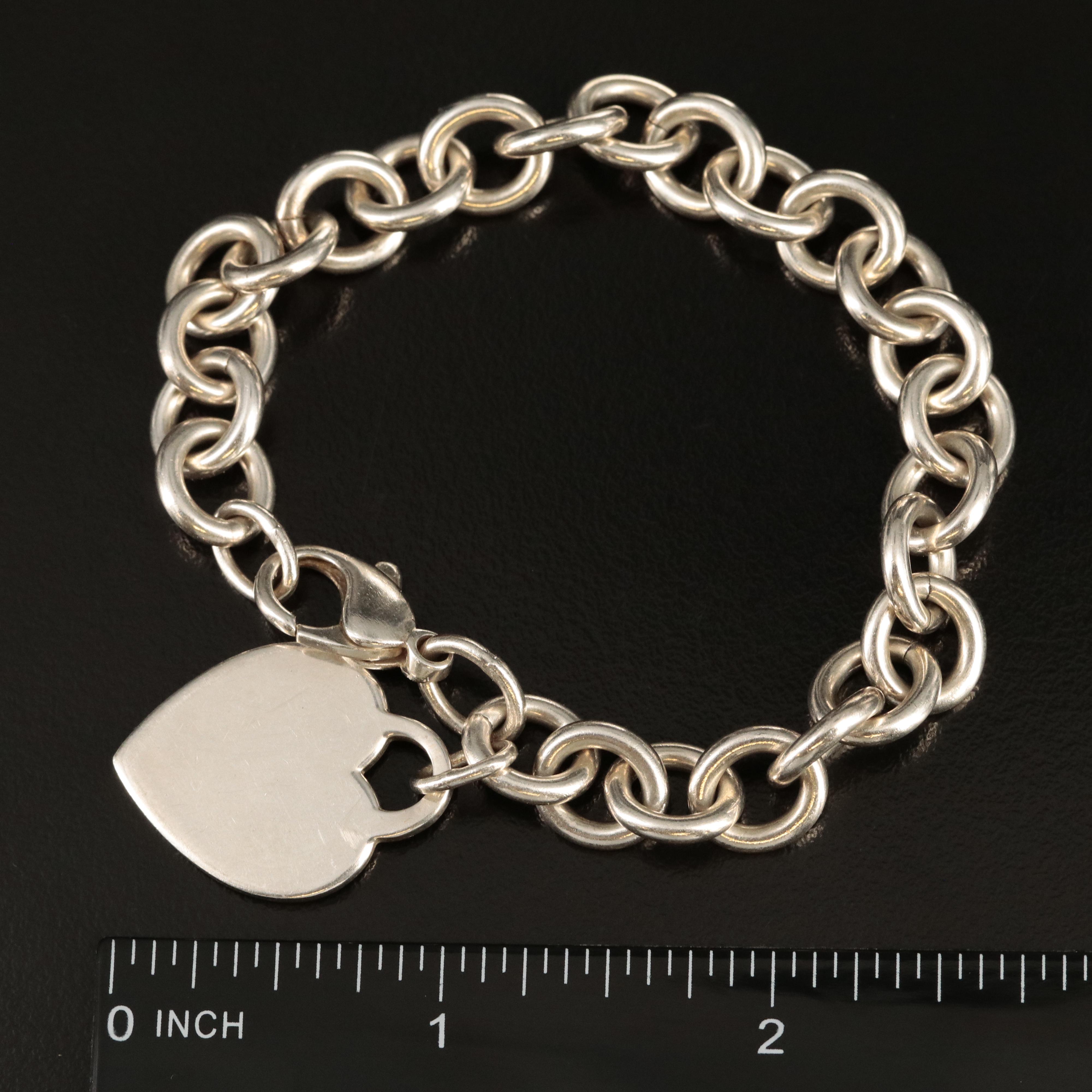 Tiffany & Co. Sterling Heart Charm Bracelet