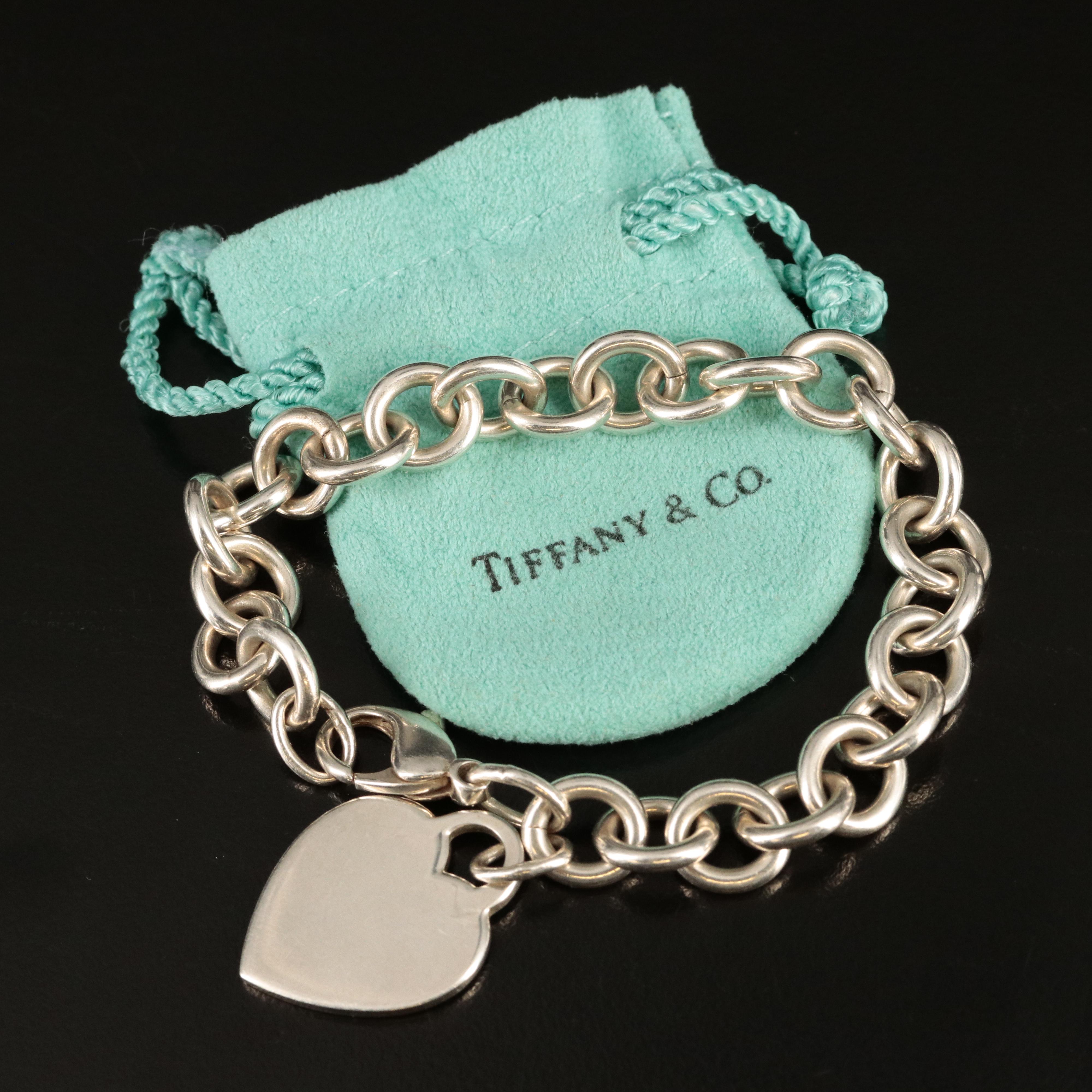 Tiffany & Co. Sterling Heart Charm Bracelet