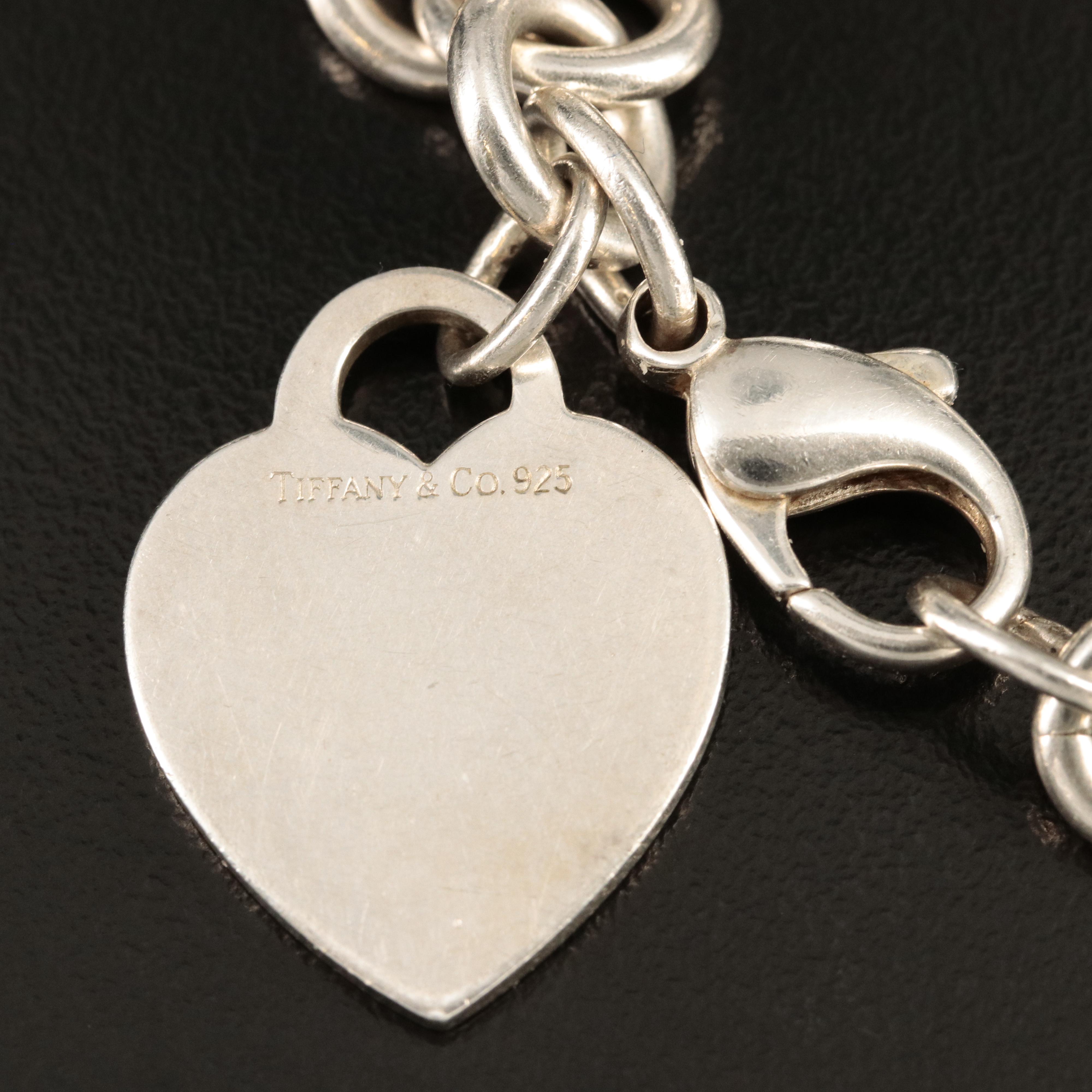 Tiffany & Co. Sterling Heart Charm Bracelet