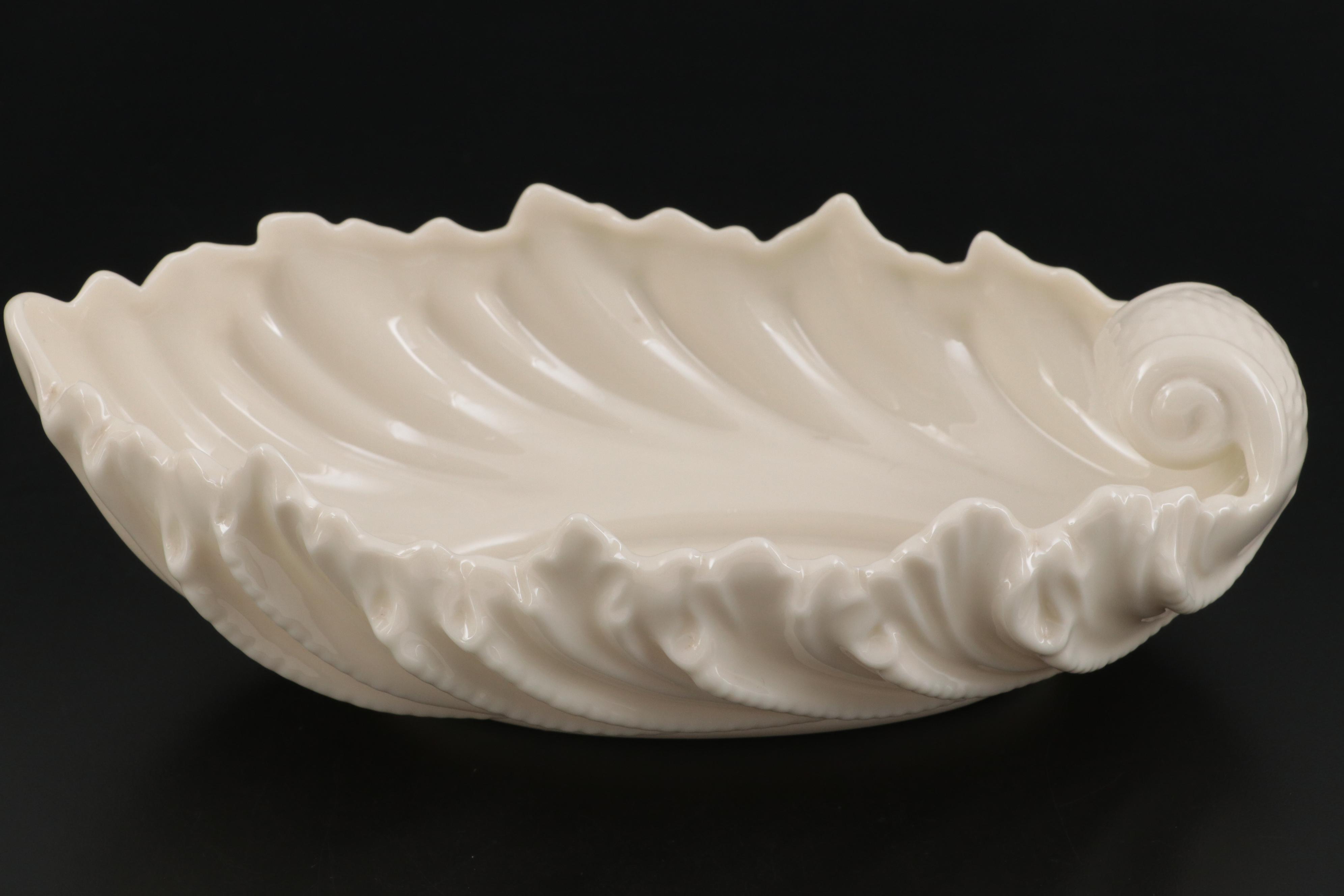 Lenox Bone China Empire Style Swan Trophy Vase and Acanthus Leaf Candy Dish